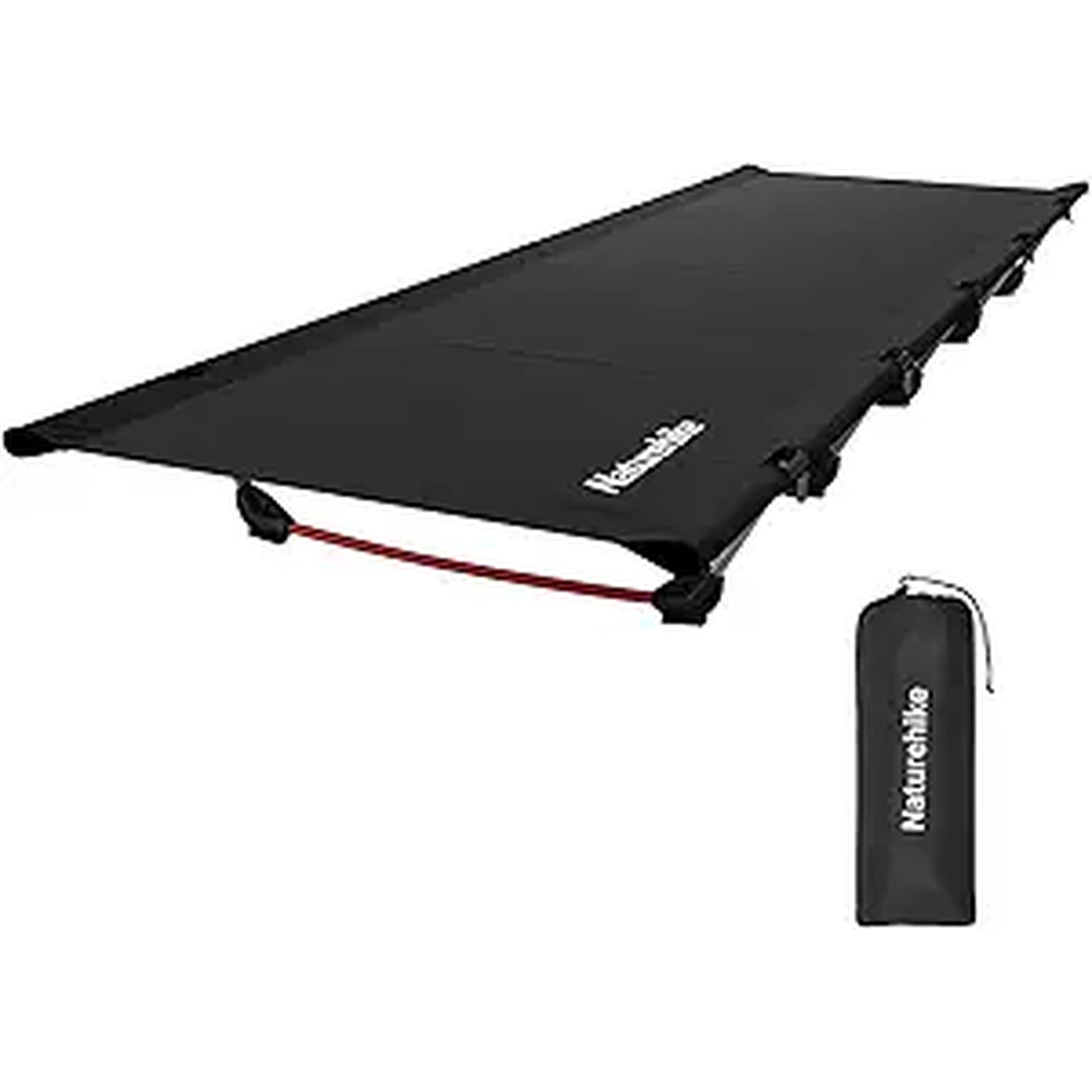 Naturehike GreenWild Camping Cot, Ultralight Folding Backpacking Cot, Supports 330lbs, Portable Camping Bed for Adults for Camping Hiking Travel Home, Black