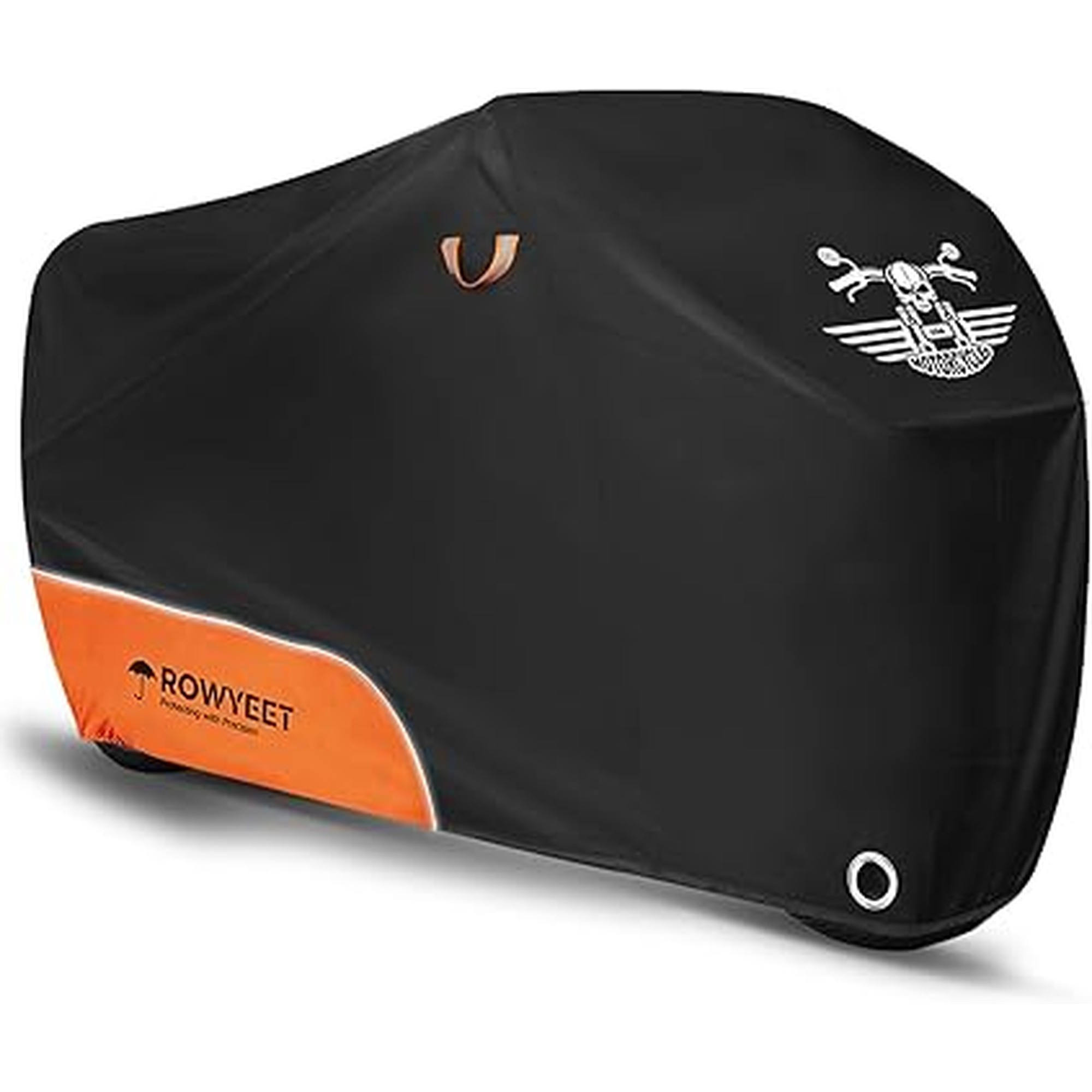 Motorcycle Cover Waterproof Outdoor Storage with Lock-Holes, Zipper Storage Bag & Night Reflective Design, All Season Protection Powersports Vehicle Covers Fits up to 96.5" Motorcycles