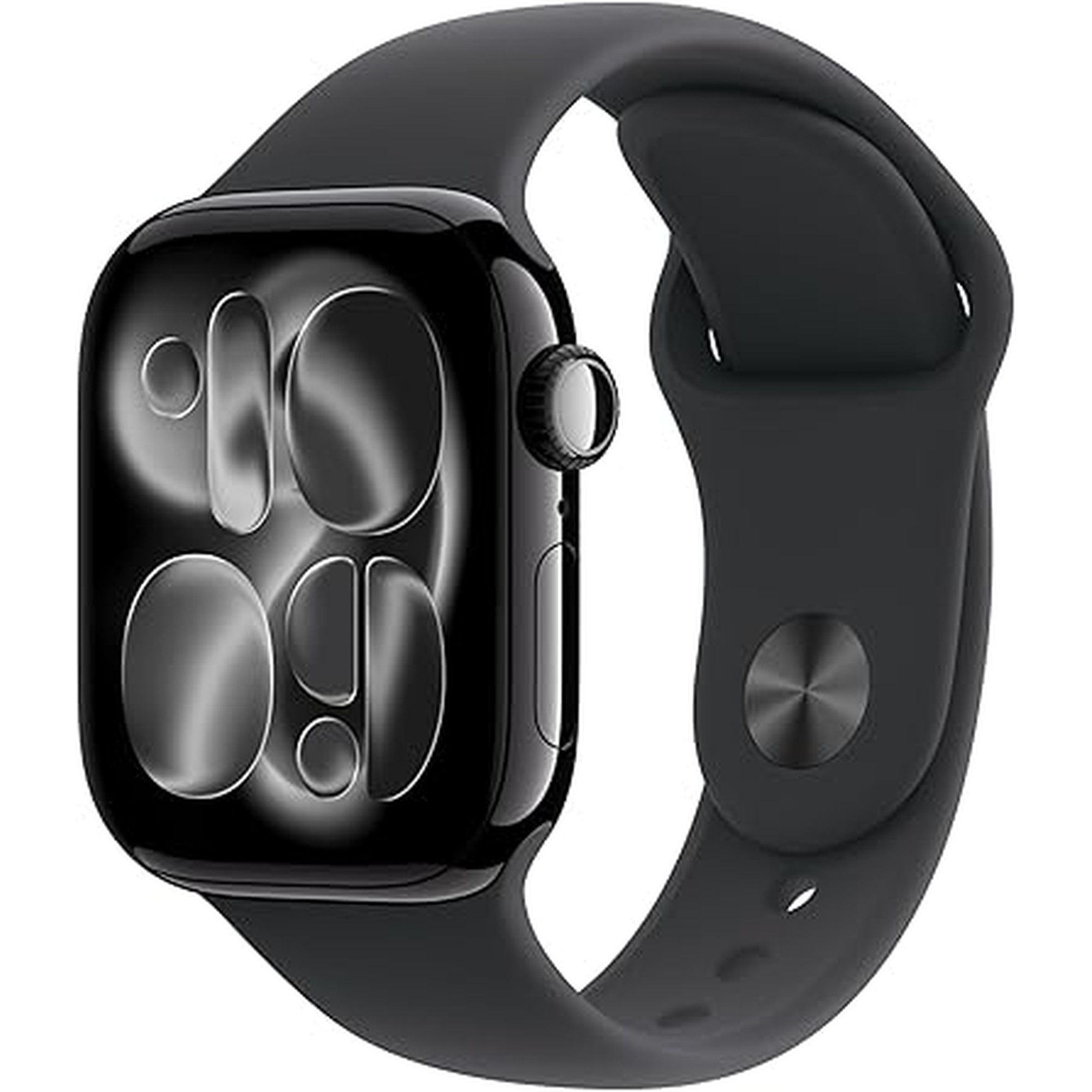 Apple Watch Series 11 [GPS 42mm] Smartwatch with Jet Black Aluminum Case with Black Sport Band - S/M. Sleep Score, Fitness Tracker, Health Monitoring, Always-On Display, Water Resistant