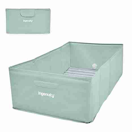 Ingenuity Tuckaway Toddler Folding Tub, Converts Shower to Tub, Folds to Store, Easy to Clean, No Assembly Required, Portable Baby Bathtub for Travel, 12M-5Y