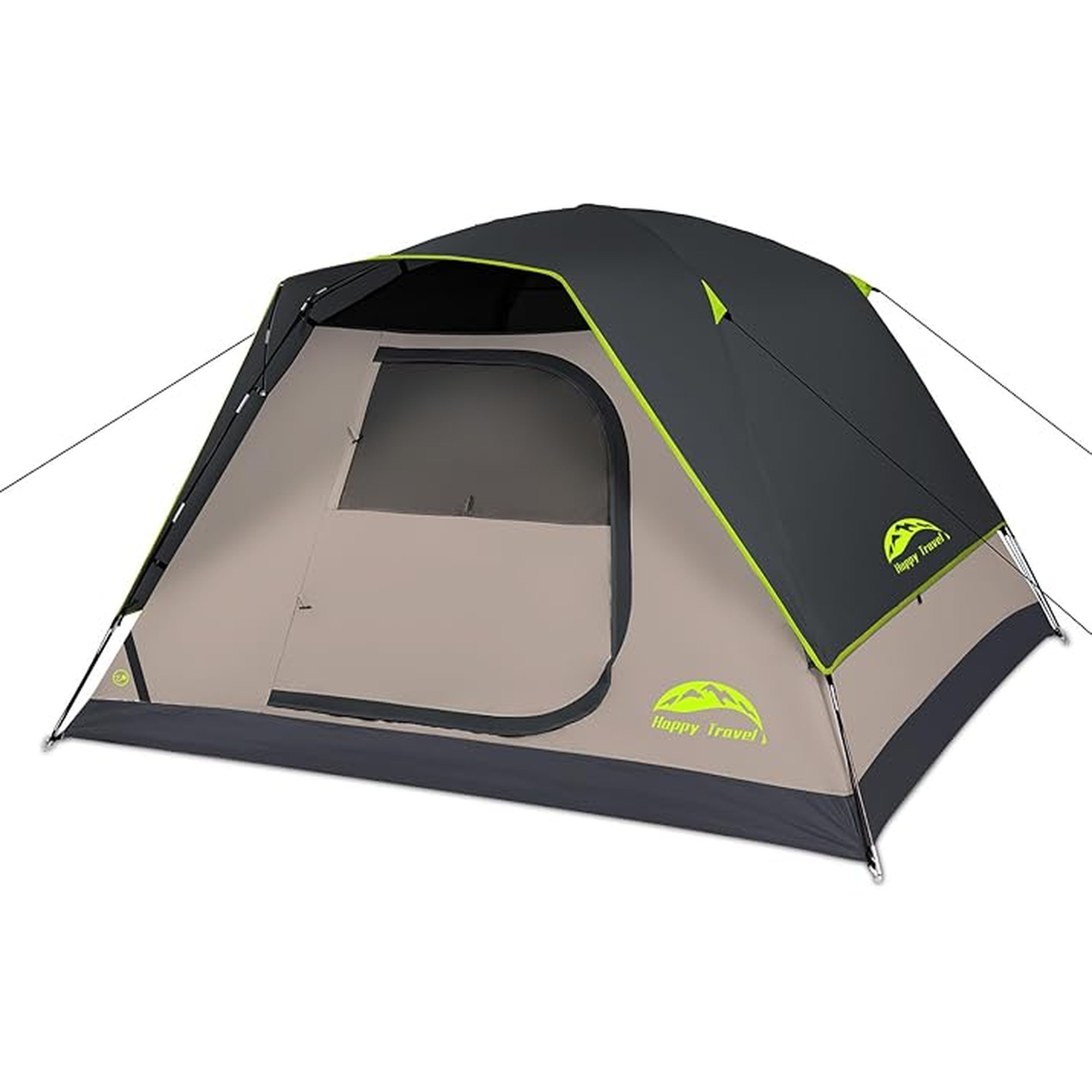 Happy Travel Camping Tent, 4/6 Person Dome Tents for Camping with Rainfly, Waterproof Clip Easy Setup Portable Family Tent with Mesh Windows, 20% More Headroom Backpacking Tents for Camping & Hiking