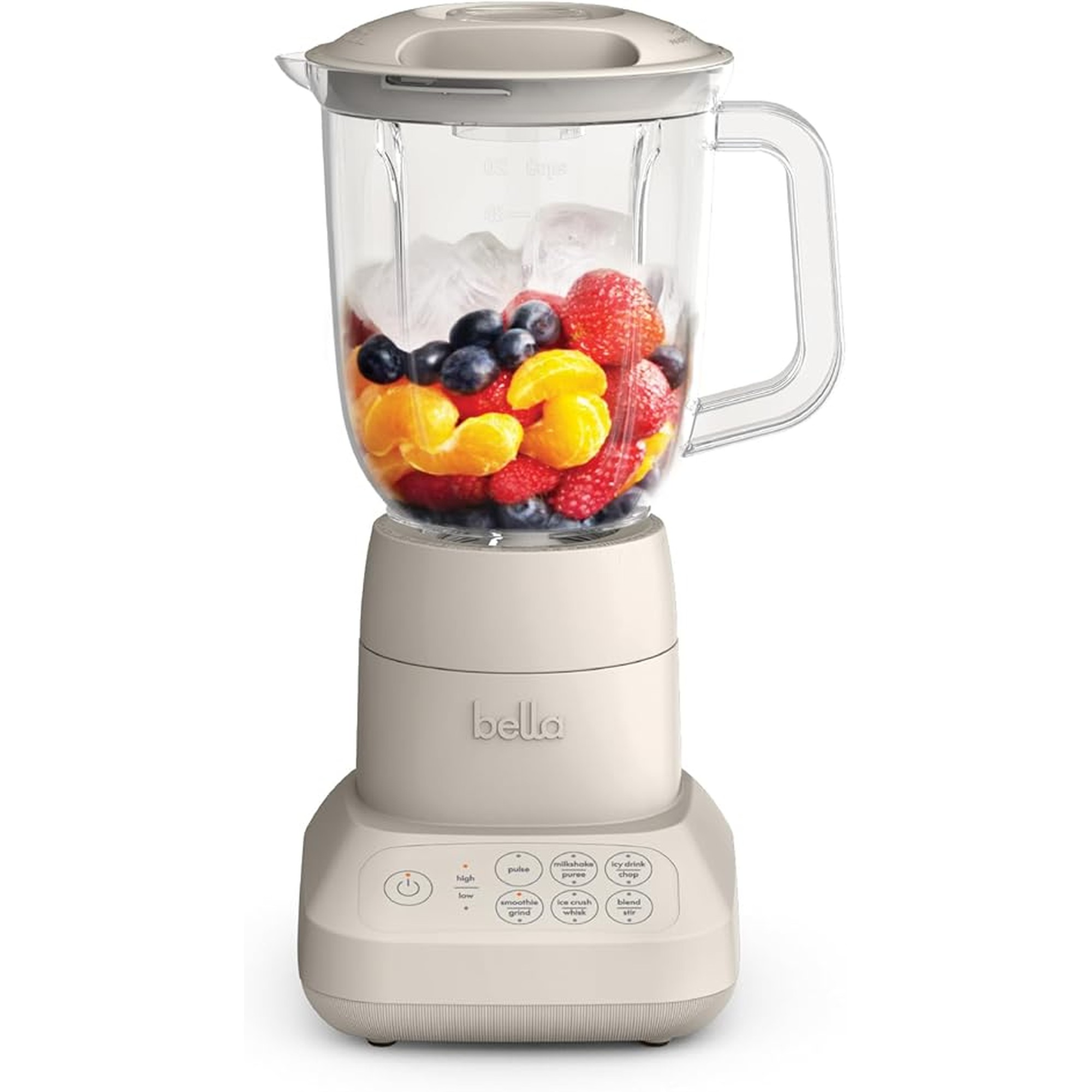 bella 10 Speed Countertop Blender, Juicer & Smoothie Maker, Fits-anywhereâ„¢ Kitchenware, Slim Flip & Store Design, Dishwasher Safe 48oz Capacity Pitcher & Lid, Stainless Steel Blade, 450 Watt, Oatmilk