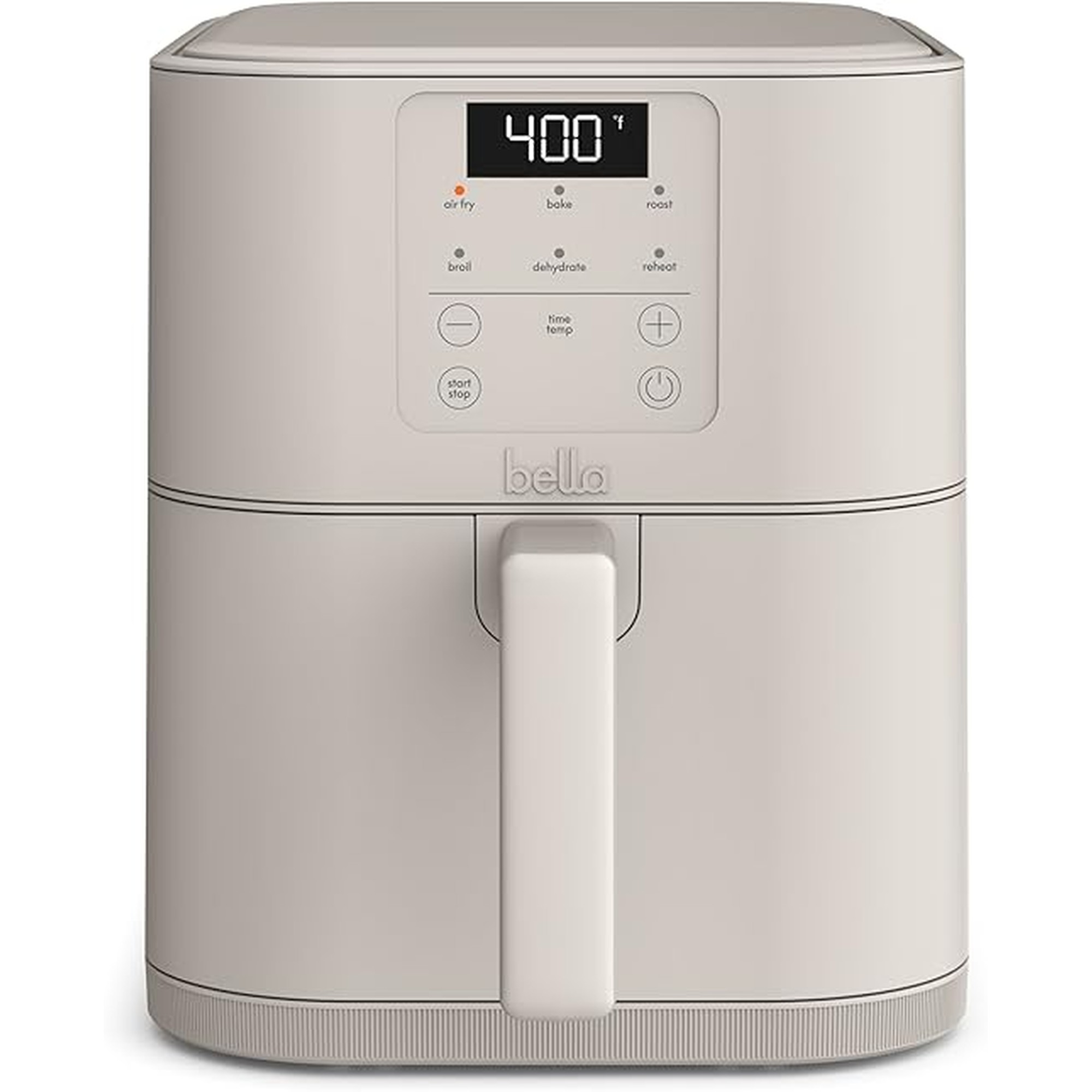 bella 6 Qt Slim Air Fryer, Fits-anywhereâ„¢ Kitchenware, EverGoodâ„¢ Ceramic Nonstick Coating, Adjustable Temperature, 6 Preset Cooking Options, 60 Min Auto Shutoff w Audible Tone, 5lb Capacity, Oatmilk