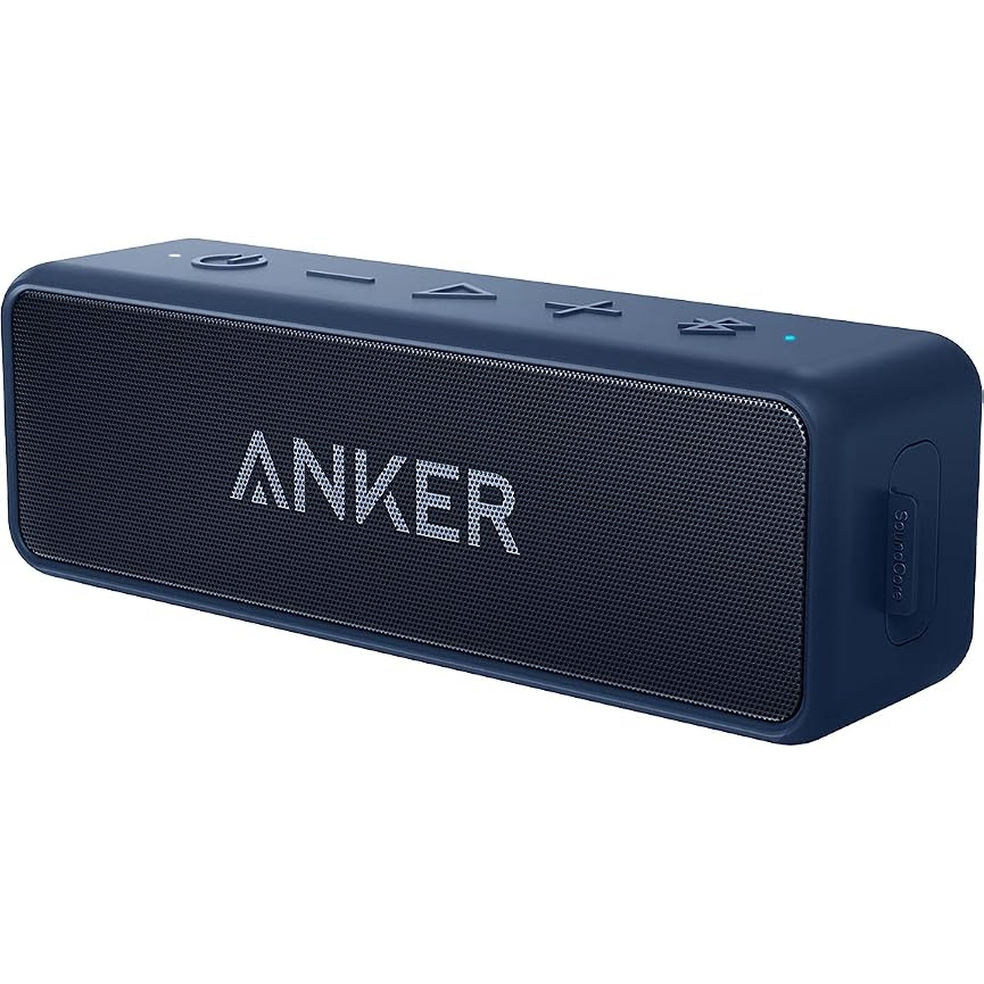 Anker Soundcore 2 Portable Bluetooth Speaker with Stereo Sound, Bluetooth 5, Bassup, IPX7 Waterproof, 24-Hour Playtime, Wireless, Speaker for Home, Outdoors, Travel- Navy Blue