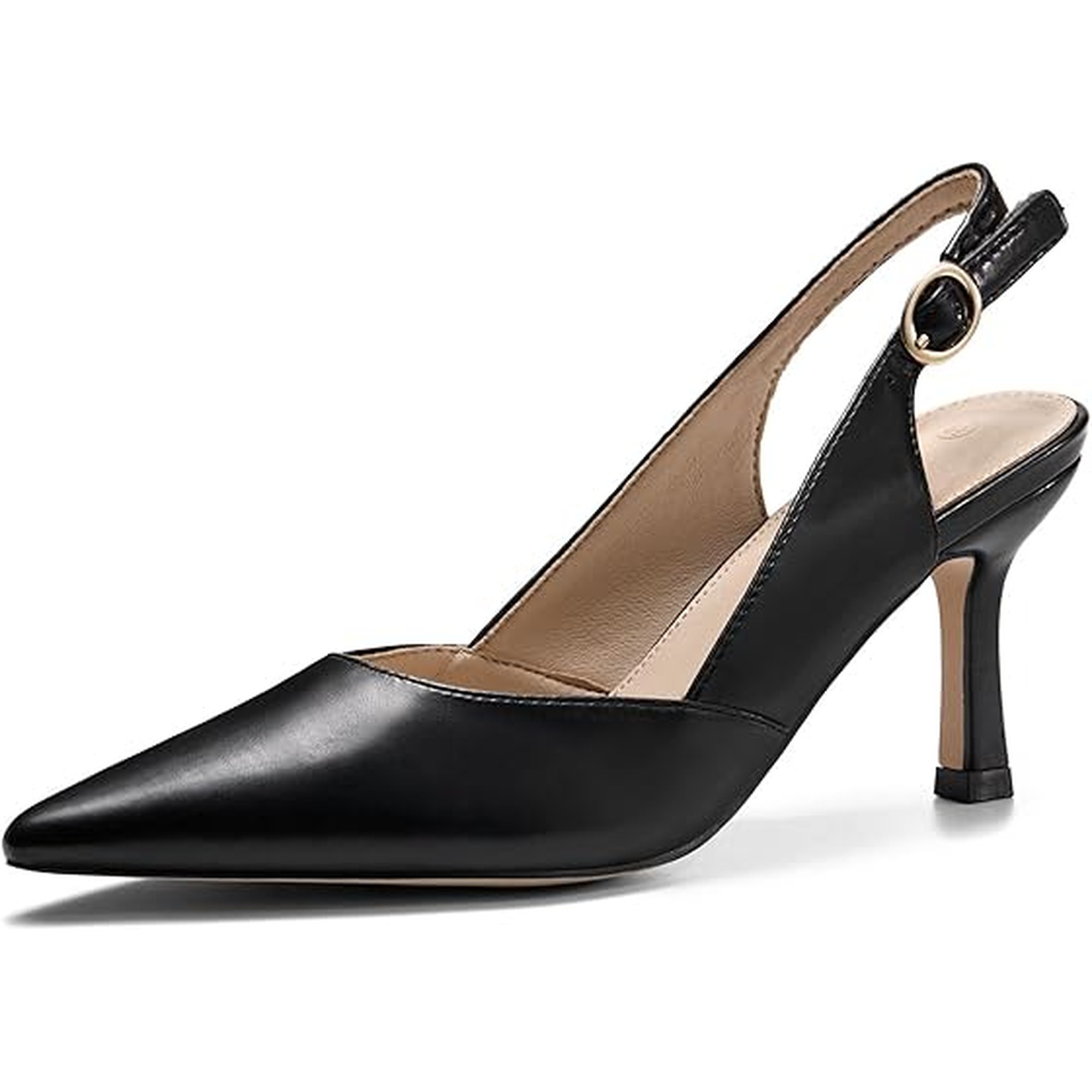 Rilista Women's Slingback Kitten Heels Closed Pointed Toe Wedding Party Dress Pumps Shoes