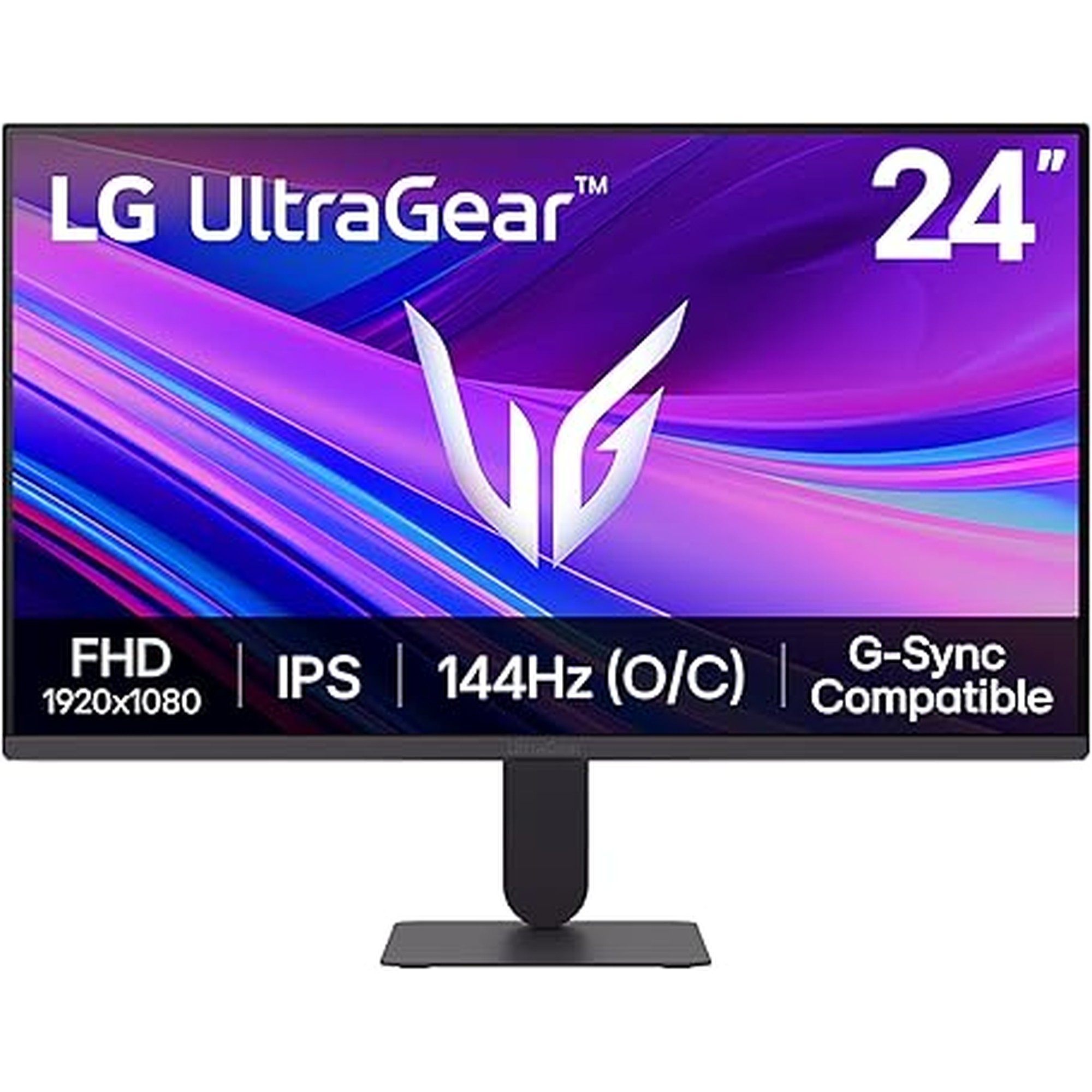 LG 24G411A-B 24-inch Ultragear Full HD (1920 x 1080) IPS Gaming Monitor, 144Hz (O/C), 1ms MBR, NVIDIA G-Sync Compatible, AMD FreeSync, HDR10, HDMI, DisplayPort, Slim Stand, Black