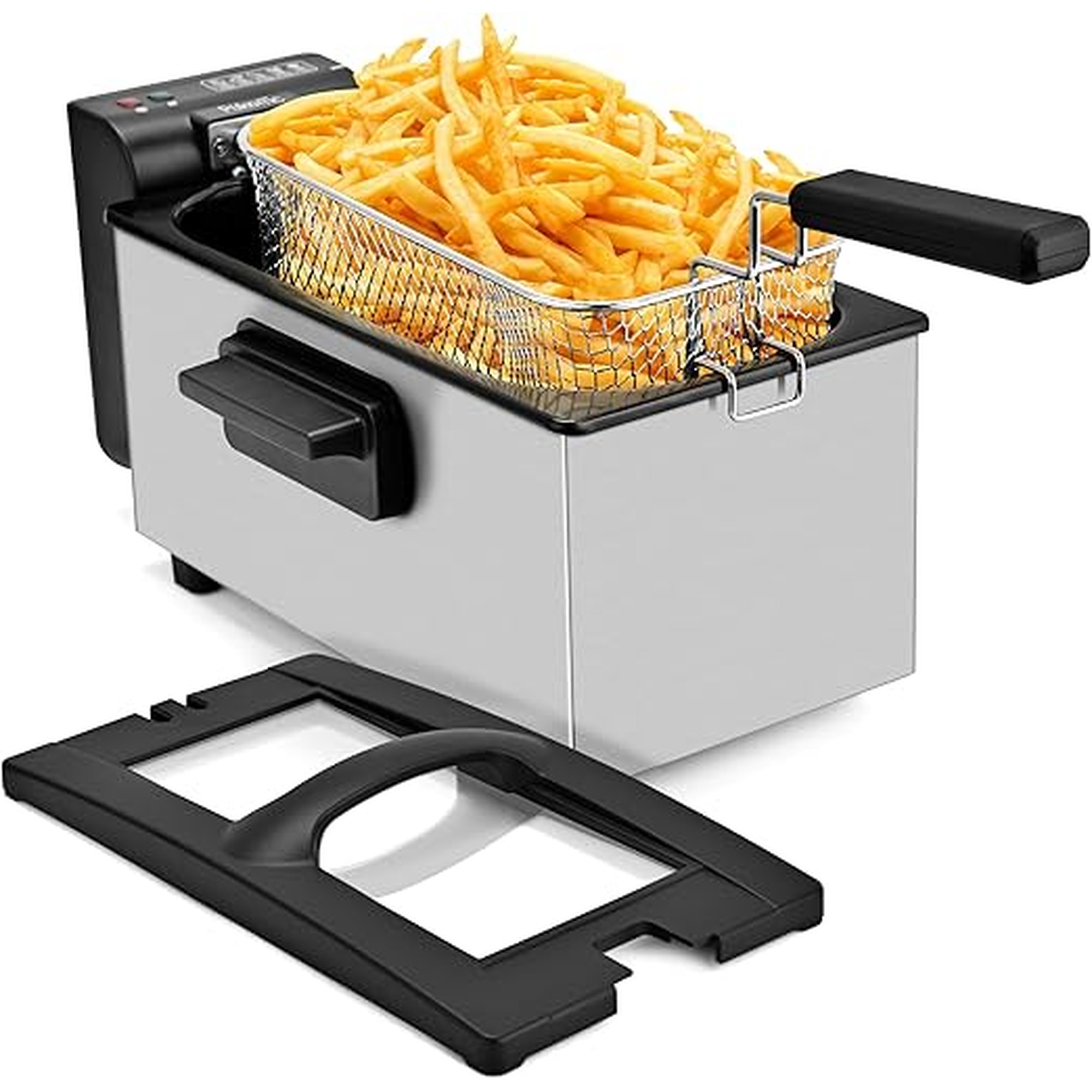 Pukomc Deep Fryer 3 Liter Capacity,1500W Oil Fryer with Adjustable Temperature,Viewing Window,Detachable Frying Basket,Made of Stainless Steel Material and Easy to Clean