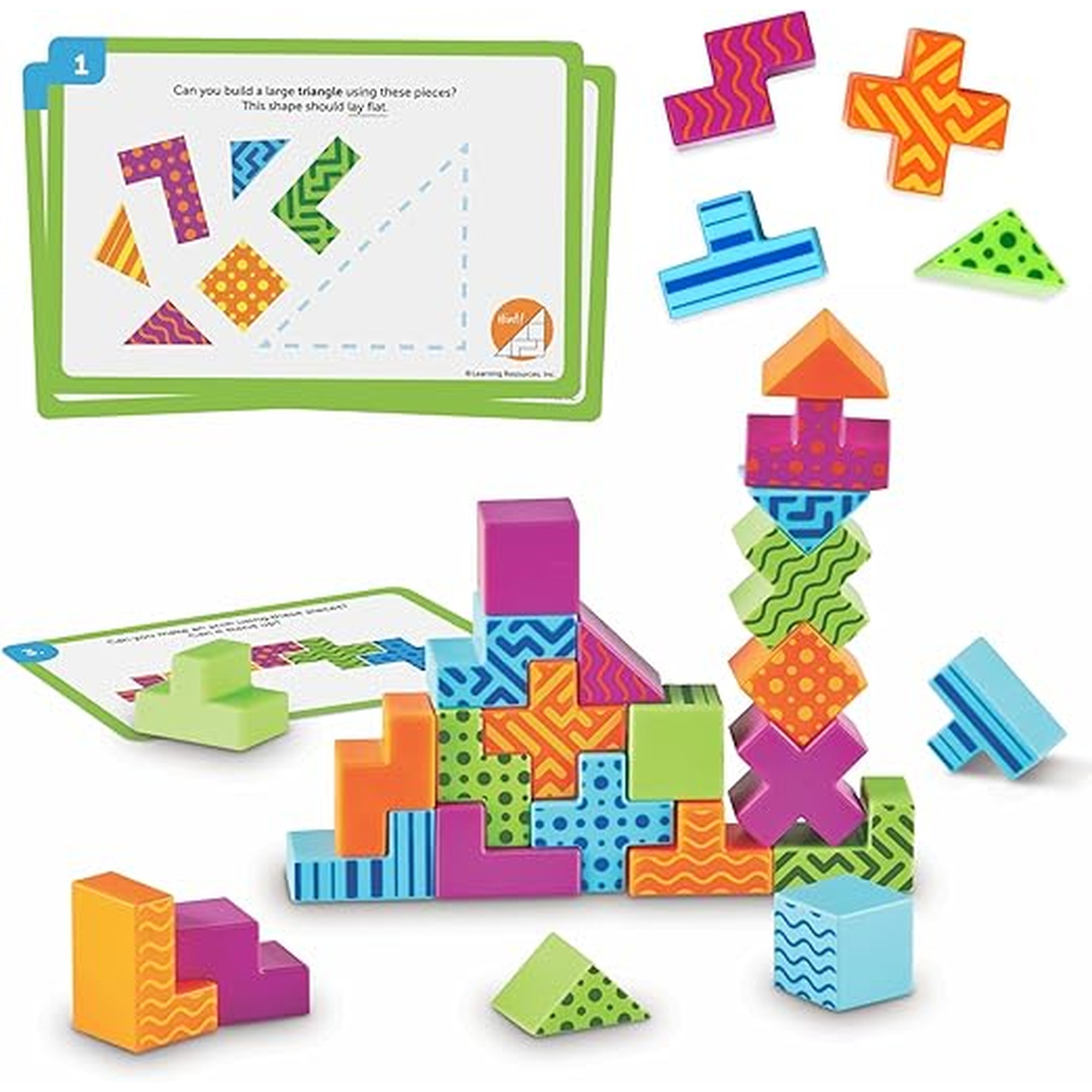Learning Resources STEM Explorers Brainometry - 3D Puzzle Games for Kids, Kids Travel Games, Brain Teaser Puzzles, Pattern Memory Game, Brain Game Toys, Classroom Toys, 5 Year Old Boy and Girl Gifts