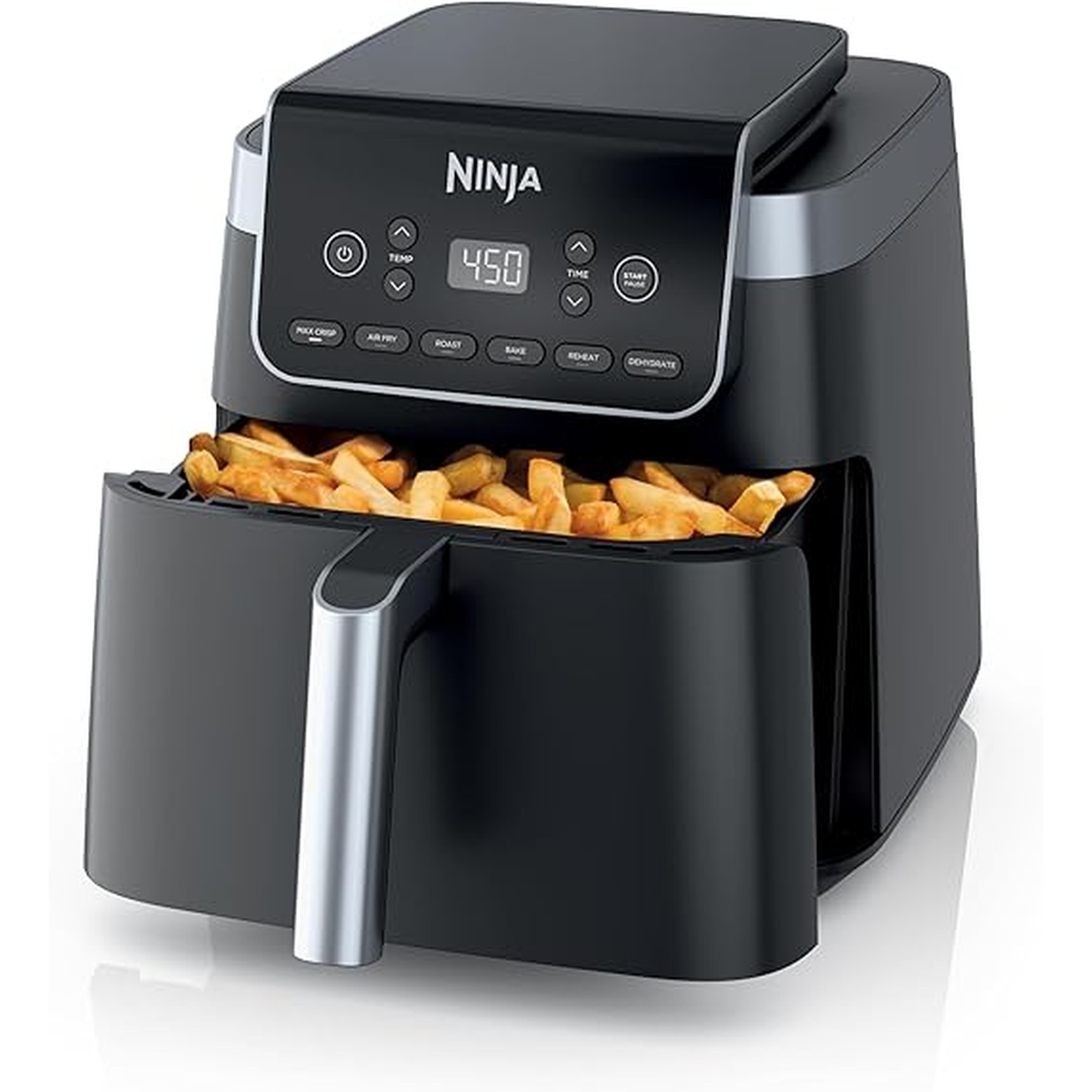 Ninja | Air Fryer | 6.5 QT Pro XL Capacity fits 9lbs of Wings | 6-in-1 Max Crisp, Air Fry, Roast, Bake, Reheat & Dehydrate | Nonstick Basket, Crisper Plate & Recipe Guide | Grey | AF181
