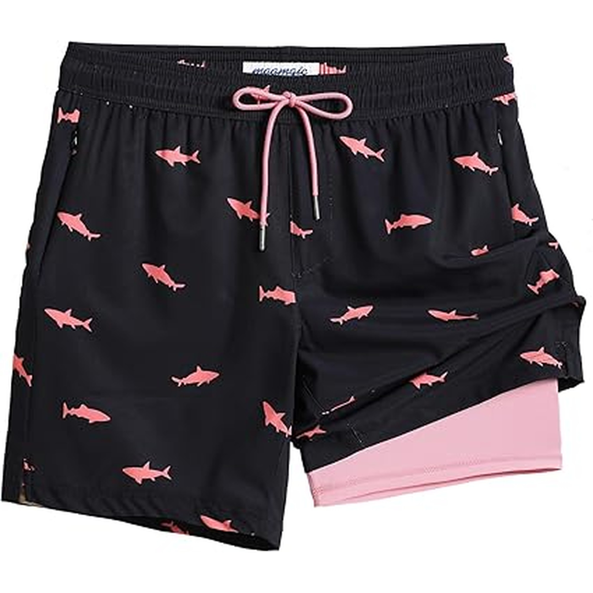 maamgic 2 in 1 Mens Swim Trunks 7 Inch Swim Shorts Swim Suits Board Shorts