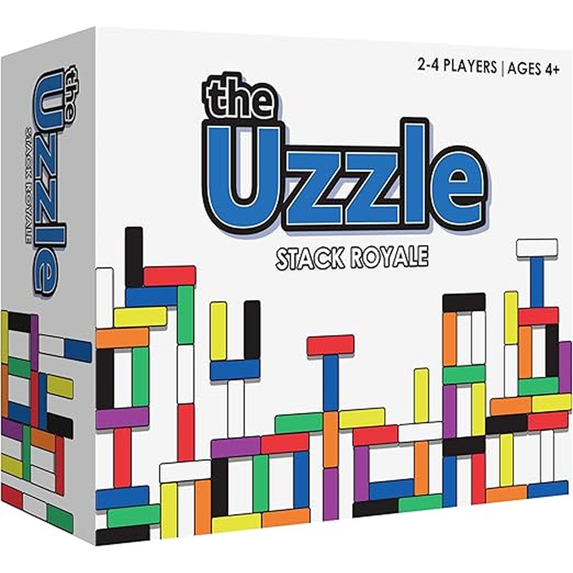 The Uzzle Stack Royale Board Game, Fast & Fun Family Board Game for Children & Adults, Color Block Puzzles Games for Ages 4+