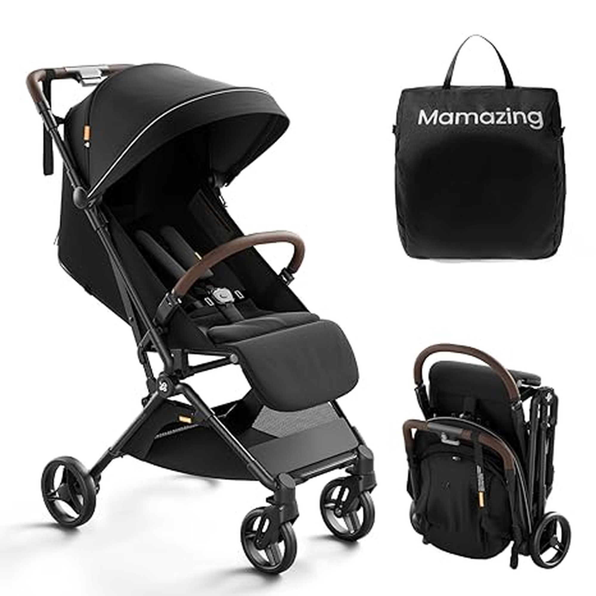 MAMAZING Ultra Air Lightweight Baby Travel Stroller with Carbon Fiber Frame, Compact & Airplane-Friendly, One-Handed Fold, 11.6 lbs, Perfect for Toddlers, Jet