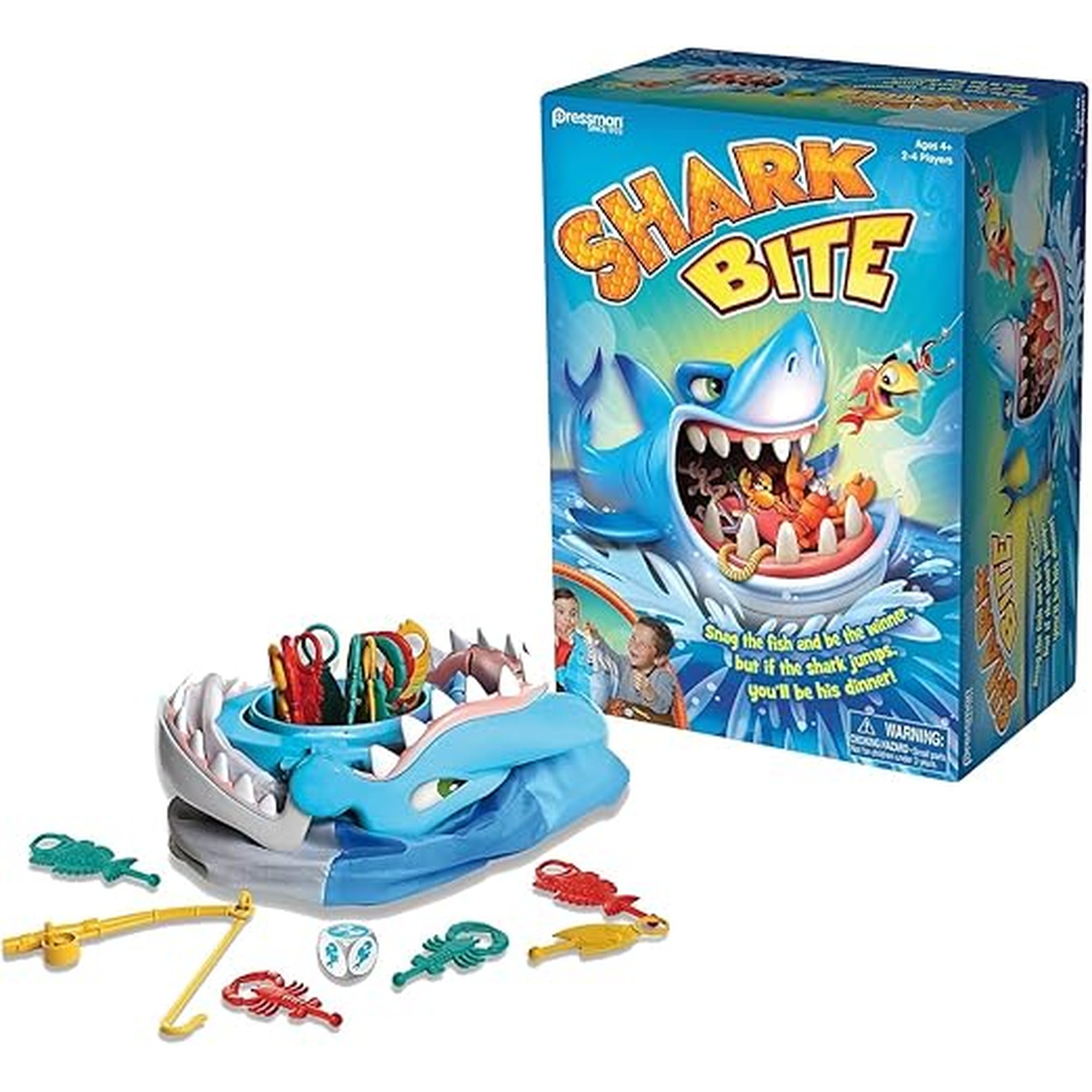 Shark Bite -- Roll the Die and Fish for Colorful Sea Creatures Before the Shark Bites Game! by Pressman Blue Sky, 5"