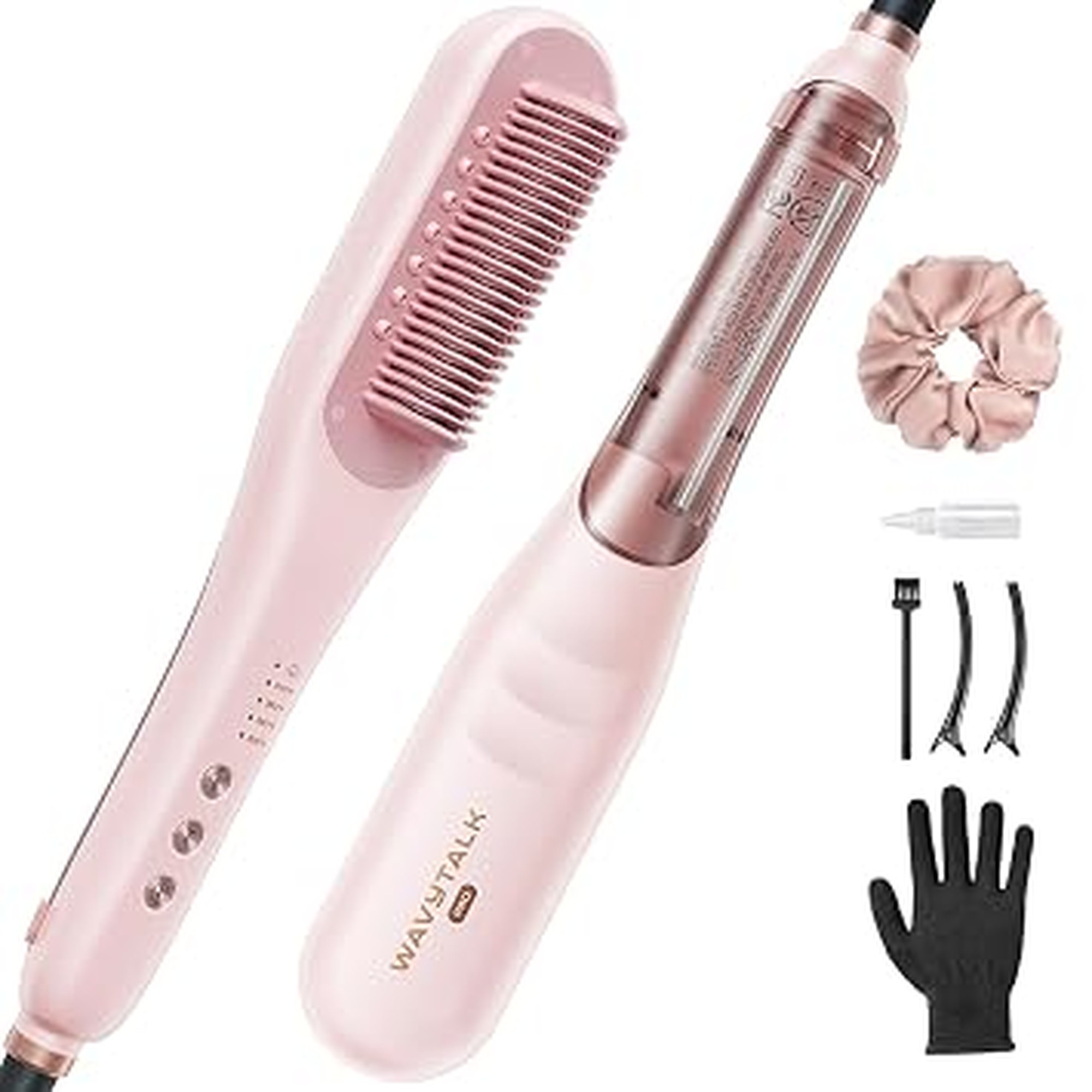 Wavytalk Pro Steam Hair Straightener Brush, Steamline Pro 3-in-1 Straightening Brush for Curly Hair, Fast Salon Results with Less Damage, Anti-Frizz and Hair Nourishment