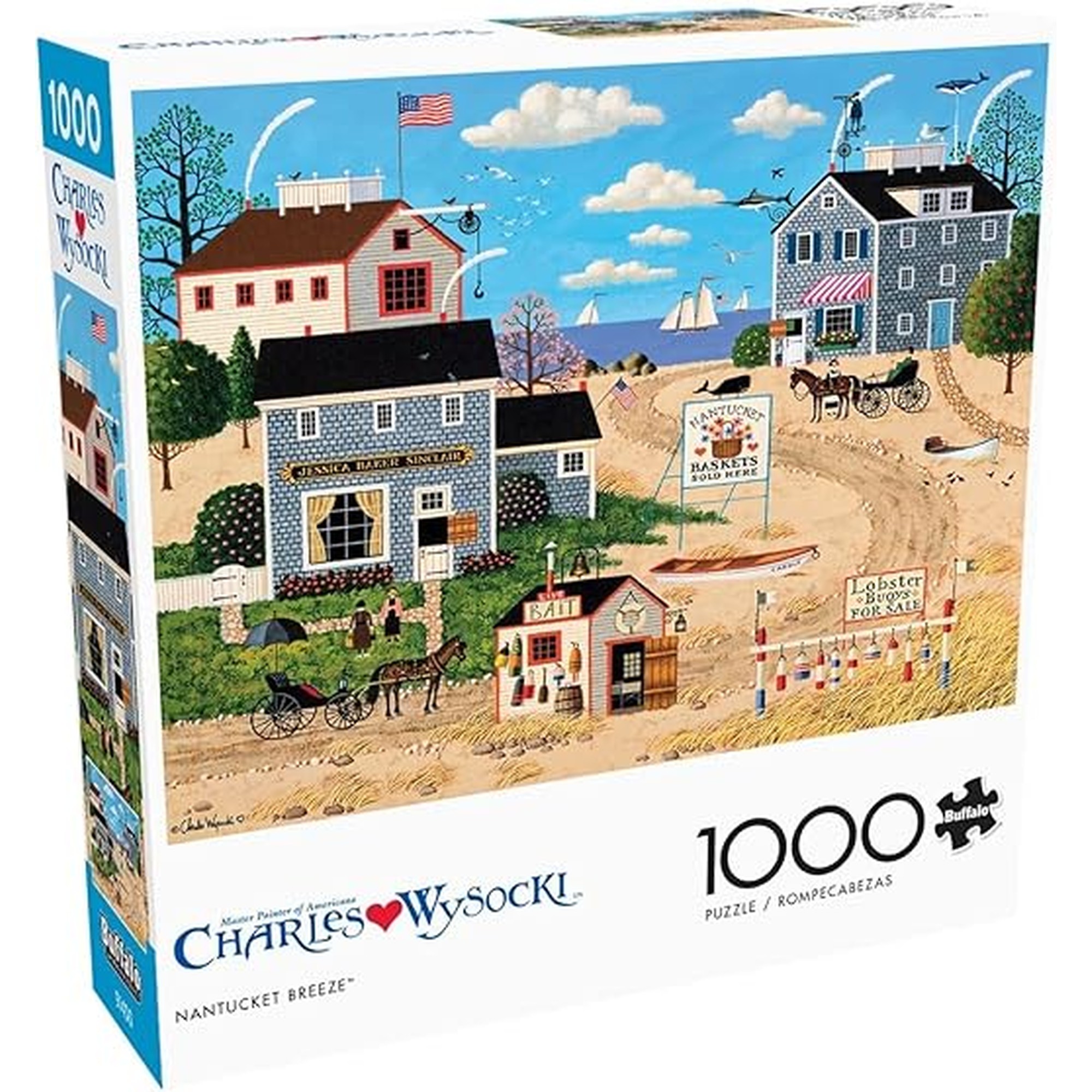 Buffalo Games - Charles Wysocki - Nantucket Breeze - 1000 Piece Jigsaw Puzzle for Adults -Challenging Puzzle Perfect for Game Nights - Finished Size is 26.75 x 19.75