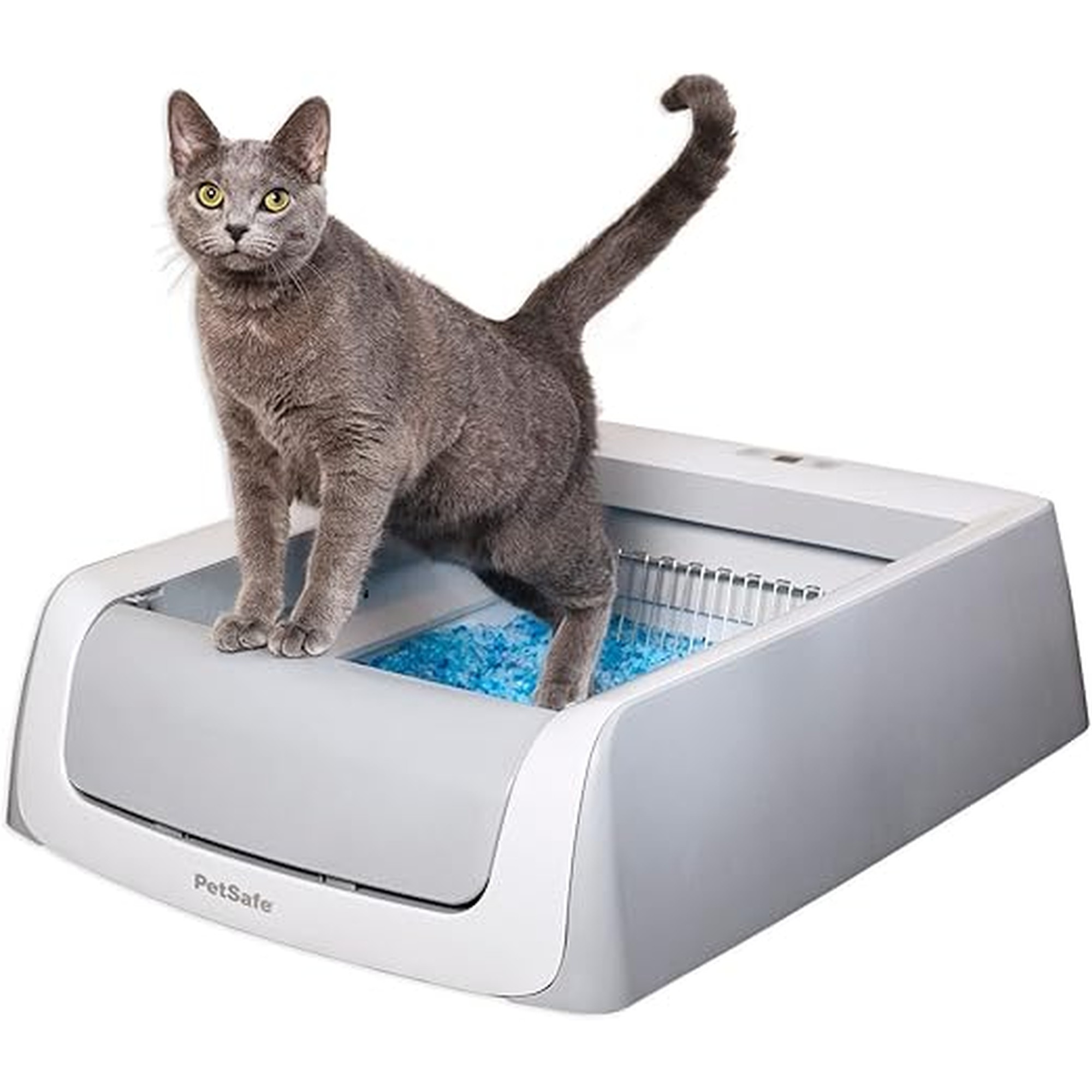 PetSafe ScoopFree Crystal Pro Legacy Self-Cleaning Automatic Litter Box - Uncovered Motion-Sensing Cat Box with Integrated Health Counter - Includes 1 Disposable Crystal Litter Tray