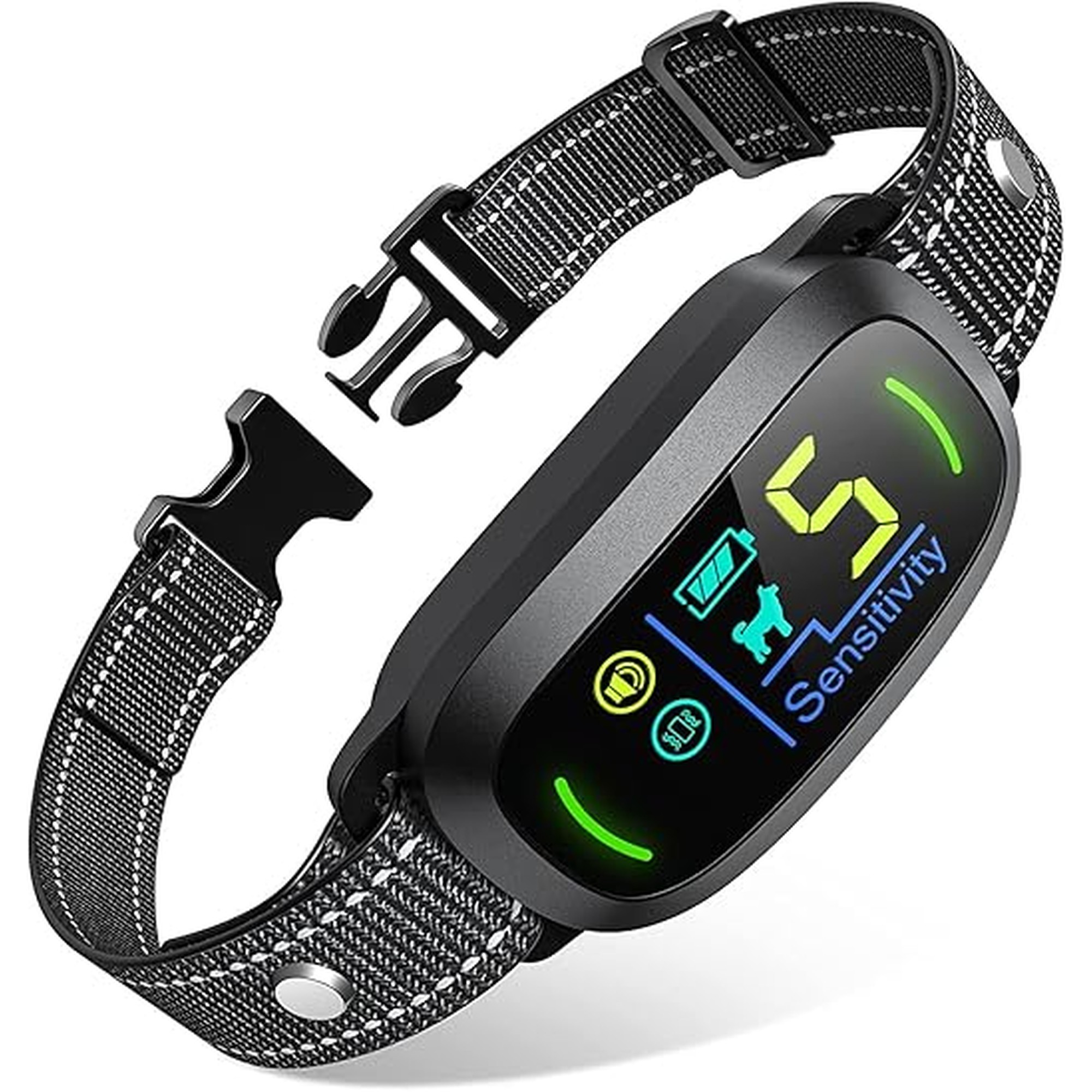 FAFAFROG Dog Bark Collar, Rechargeable Smart Collar, Anti Barking Training Collar with 5 Adjustable Sensitivity Beep Vibration, Bark Collar for Large Medium Small Dogs (Black)