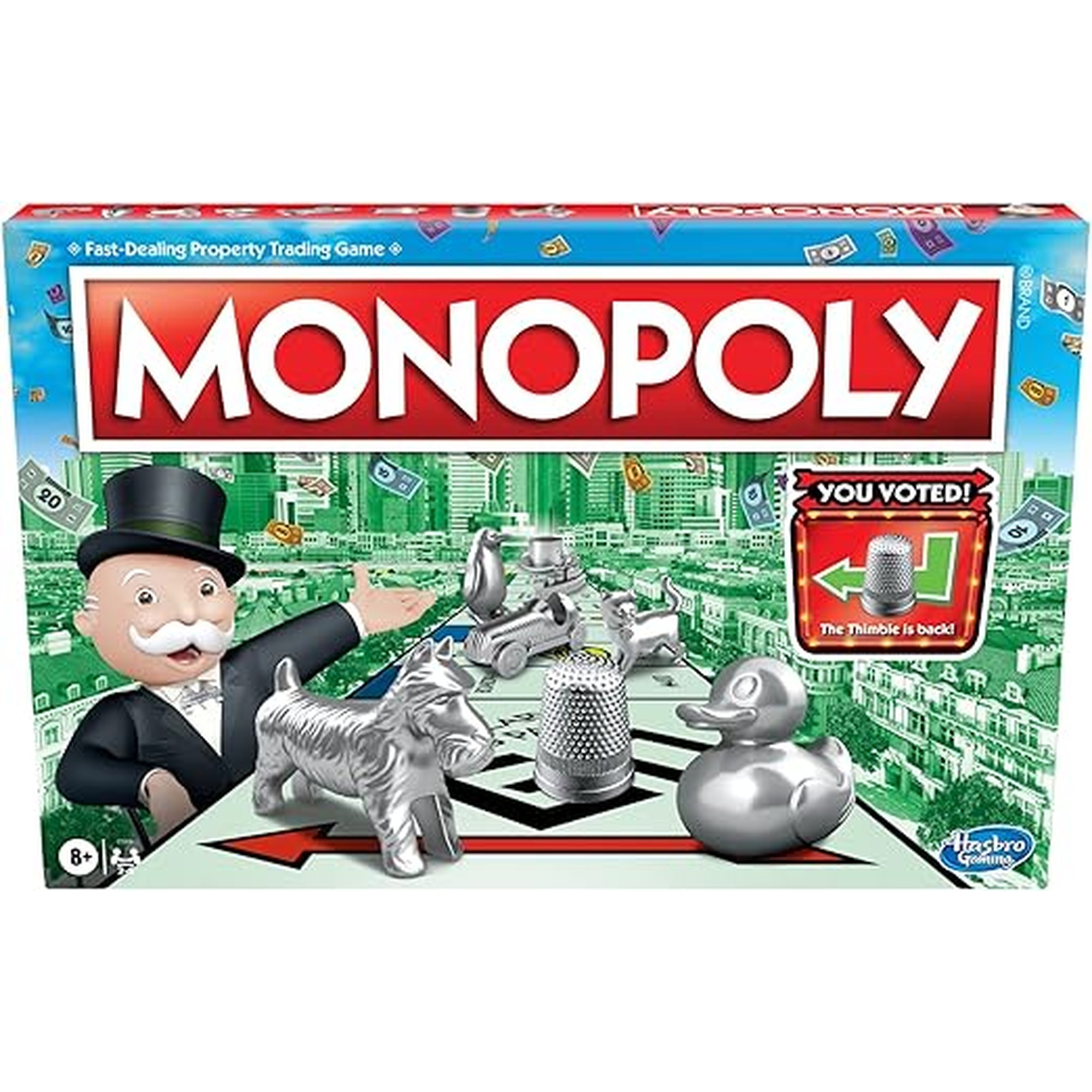 Monopoly Game, Family Board Games for 2 to 6 Players & Kids Ages 8 and Up, Includes 8 Tokens (Token Vote Edition)