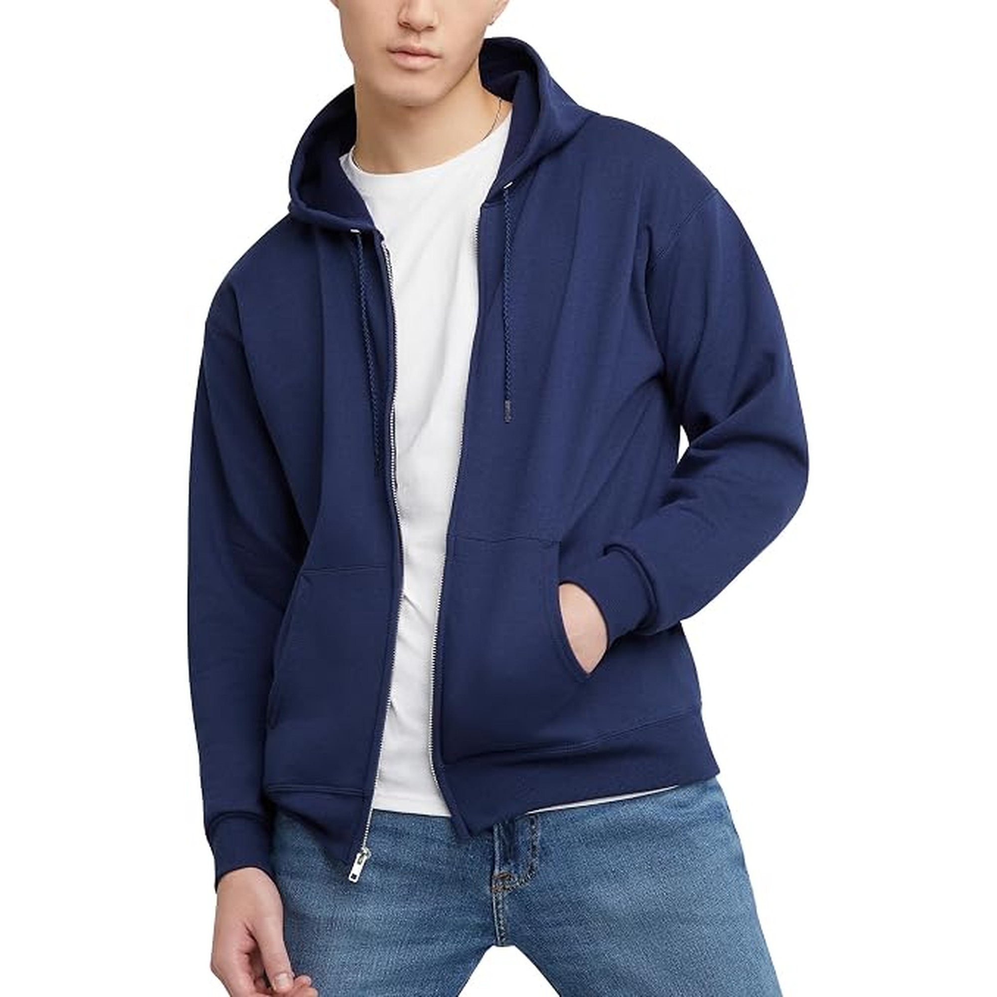 Hanes Men's Zip-up Hoodie, Ecosmart Fleece Full-zip Hoodie for Men, Hooded Sweatshirt