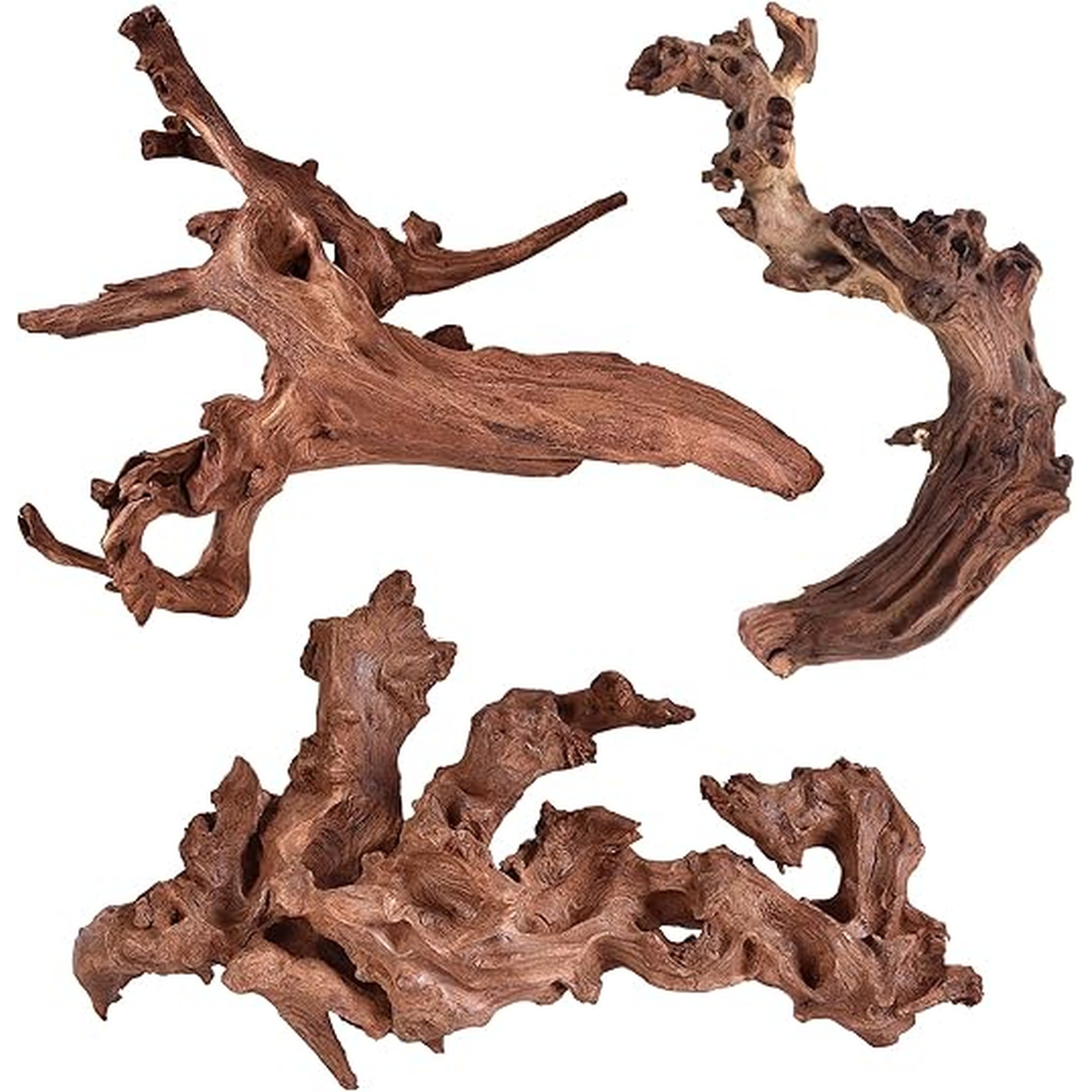 majoywoo Natural Coral Driftwood for Aquarium Decor Fish Tank Decorations, Assorted Driftwood Branch 6-10" 3 Pcs, Reptile Decorâ€¦