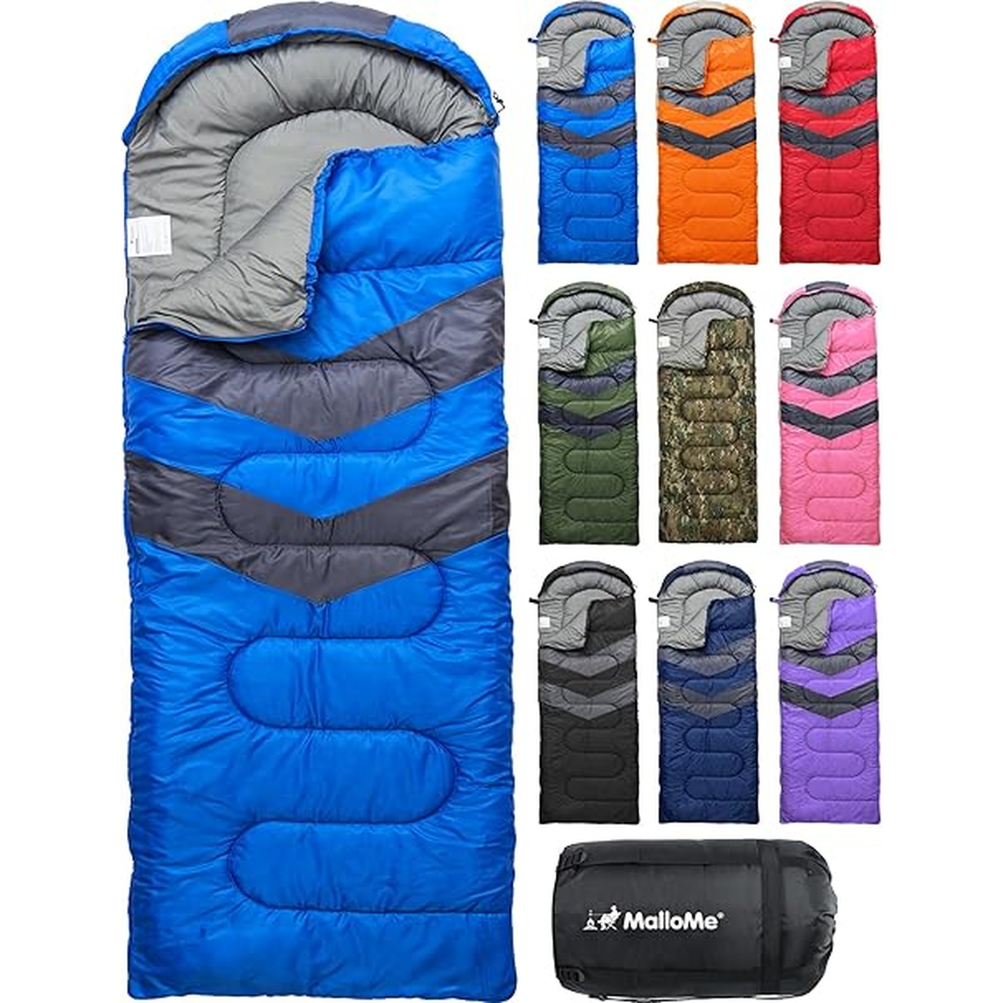 MalloMe Sleeping Bags for Adults Cold Weather & Warm - Backpacking Camping Sleeping Bag for Kids 10-12, Girls, Boys - Lightweight Compact Camping Essentials Gear Accessories Hiking Sleep Must Haves