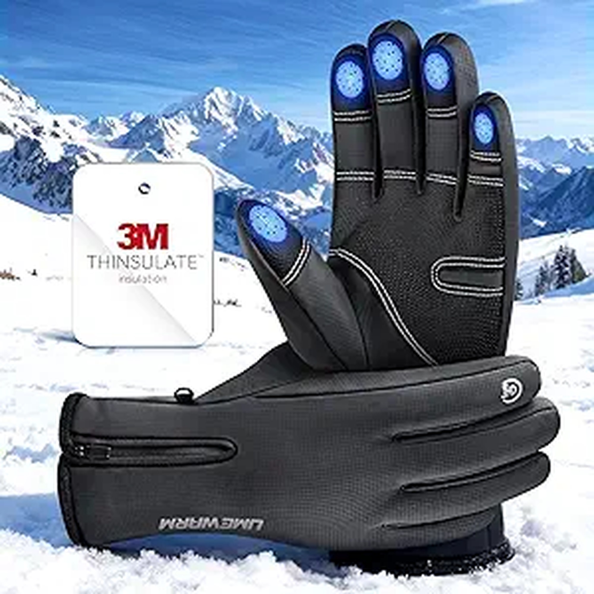 Winter Gloves Men Women Made with 3M Insulation, -20Â°F GEANI-TEXâ„¢ Waterproof Ski Gloves for Cold Weather, 5-Layer Thermal Snow Gloves, 10 Touchscreen Fingers Snowboard gloves for Cycling, Hiking