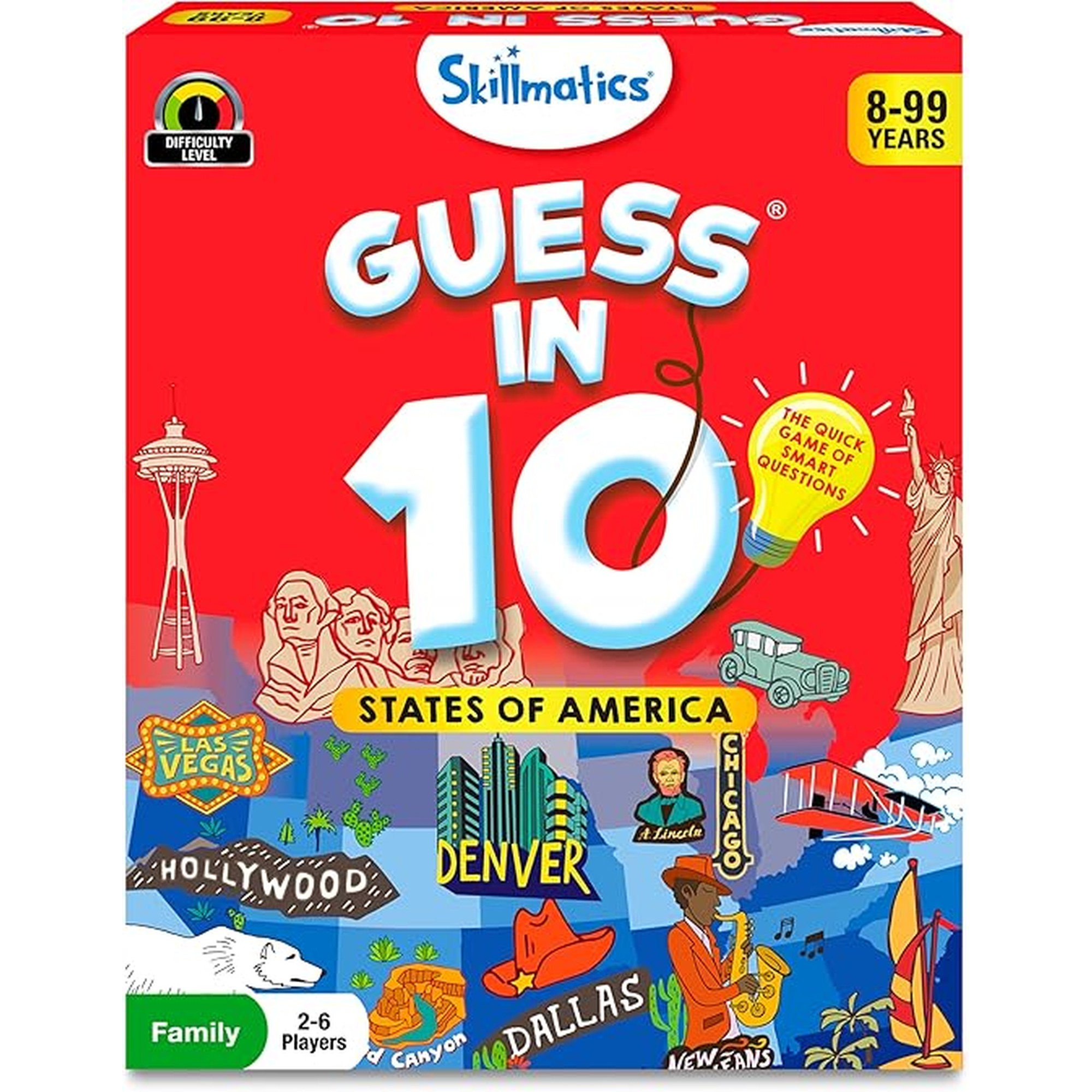 Skillmatics Guess in 10 States of America, Educational Travel Card Game for Ages 8 and Up, Boys, Girls, and Kids Who Love Board Games, Geography and History