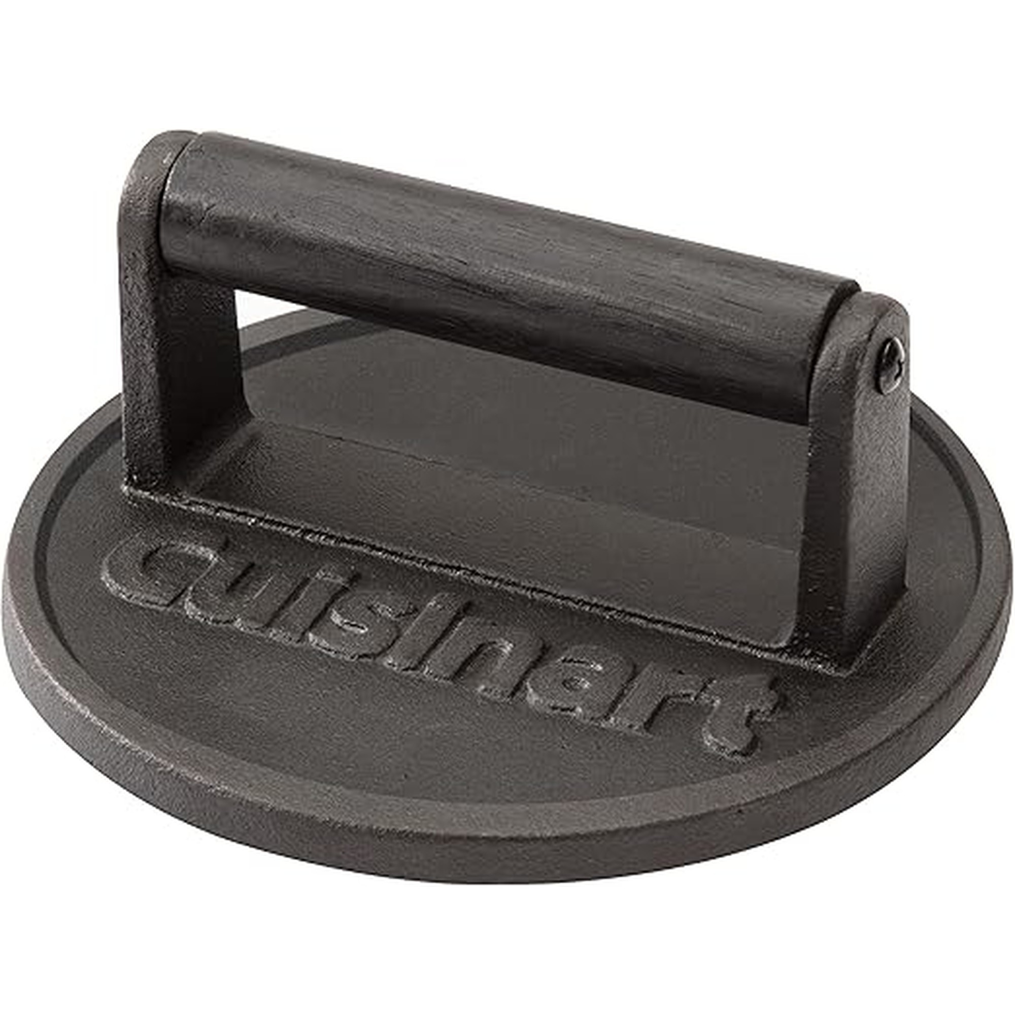Cuisinart 6.5" Cast Iron Smashed Burger Press, Round Flat Edge Grill Press for Crispy Smash Burgers, Burger Tool for Grill and Griddle Accessories, for BBQs and Tailgates