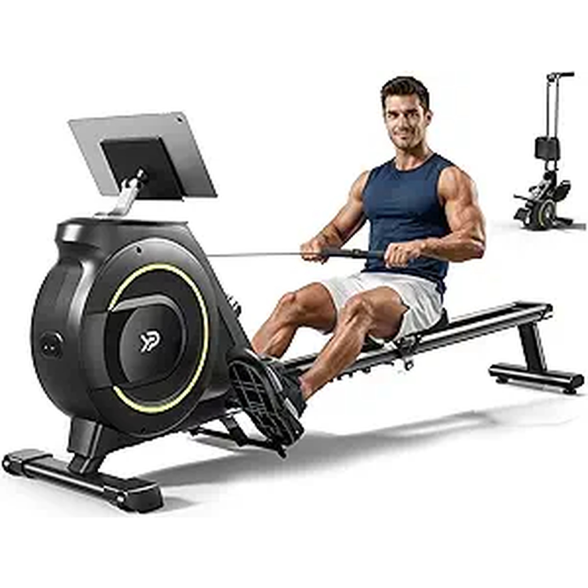 Rowing Machine for Home, 350 LB Capacity, 16-Level Silent Resistance, Magnetic Rowing Machines for Home Foldable, Full-Body Workout Compact Rowing Machine for Cardio & Strength with APP Support
