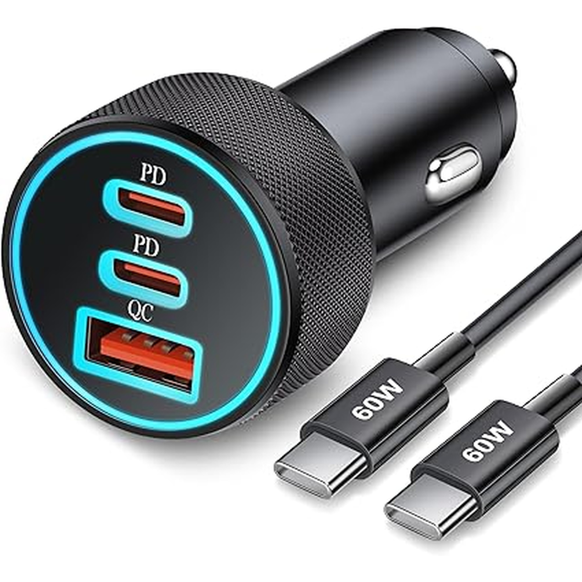 67W 3-Port Super Fast Type C Car Charger USB C for Samsung Galaxy S26 S25 S24 S23 S22 Ultra, iPhone 17/Air/16/15 Pro Max, Android, PD/QC Car Phone Adapter Accessories for Men Women + 3FT USB-C Cable