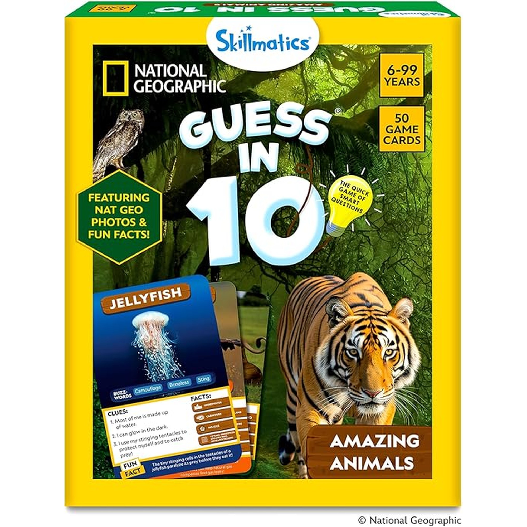 Skillmatics Guess in 10 National Geographic Animals, Educational Card Game for Kids & Families, Animal Trivia & Travel Game, Screen-Free Fun, Gifts for Ages 6, 7, 8, 9 and Up