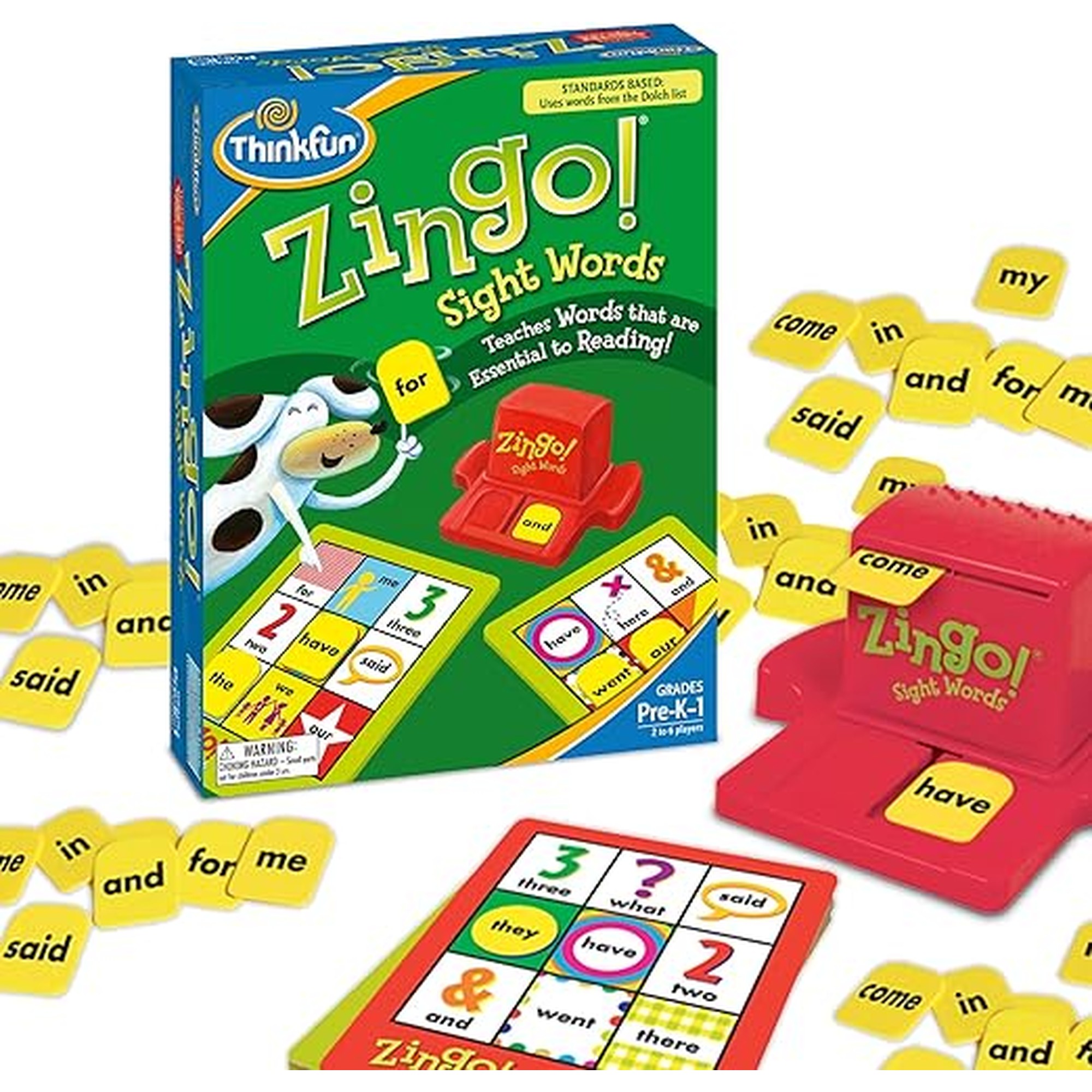 ThinkFun Zingo Sight Words Award Winning Early Reading Game for Pre-K to 2nd Grade - Toy of the Year Finalist, A Fun and Educational Game Developed by Educators for Boys and Girls