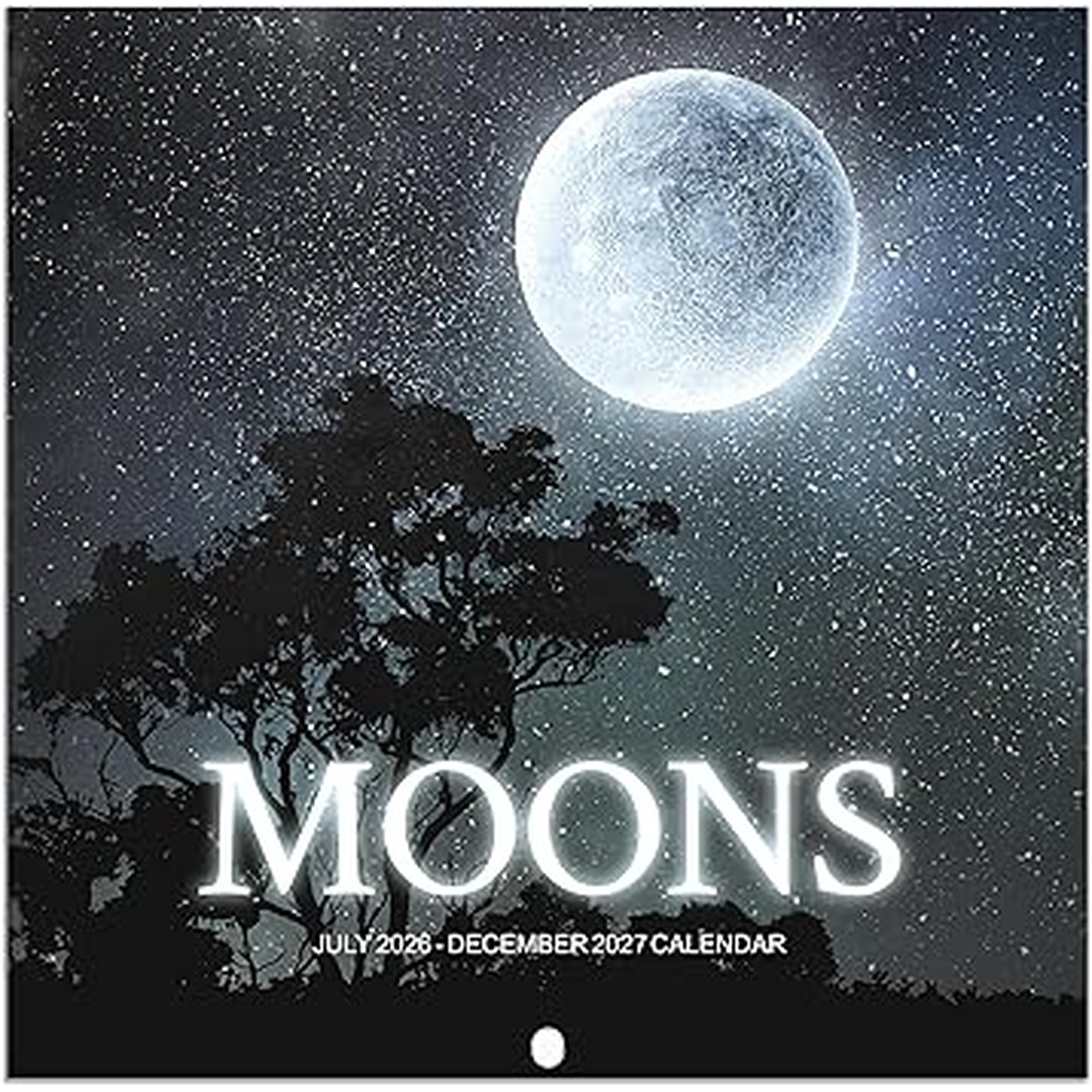 Calendar 2026-2027 - Wall Calendar 2026-2027, Jul 2026 - Dec 2027, 12'' Ã— 24''(Open), 18 Months Calendar with Moon Phases, Hanging Holes, Large Blocks, Perfect for Organizing & Planning