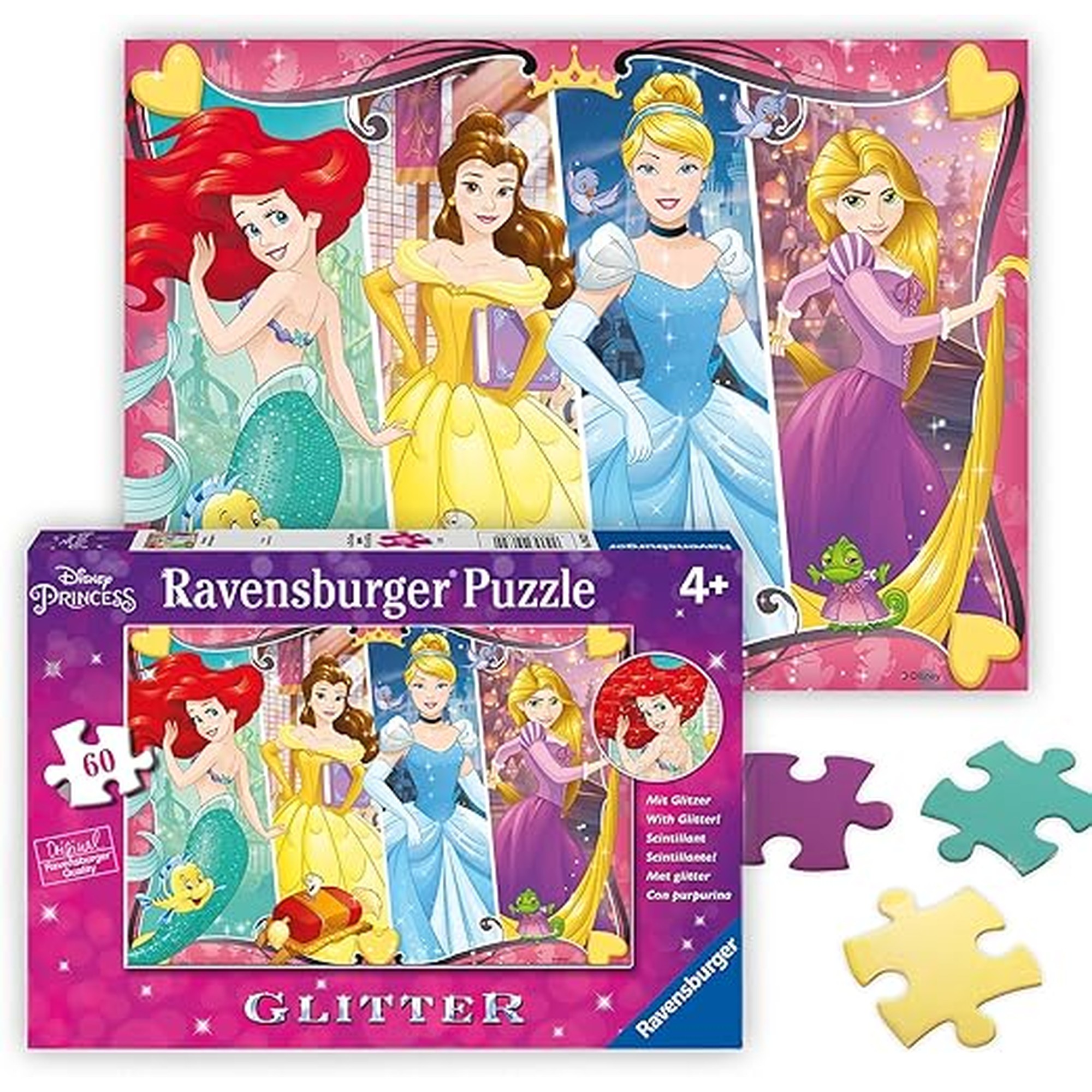 Ravensburger - Disney Princess Heartsong - 60 Piece Jigsaw Puzzle - Bright Colors - Cinderella, Belle, Ariel & More - Larger Pieces - Premium Quality - Ideal Gift - Screen-Free Fun - Children Age 4+