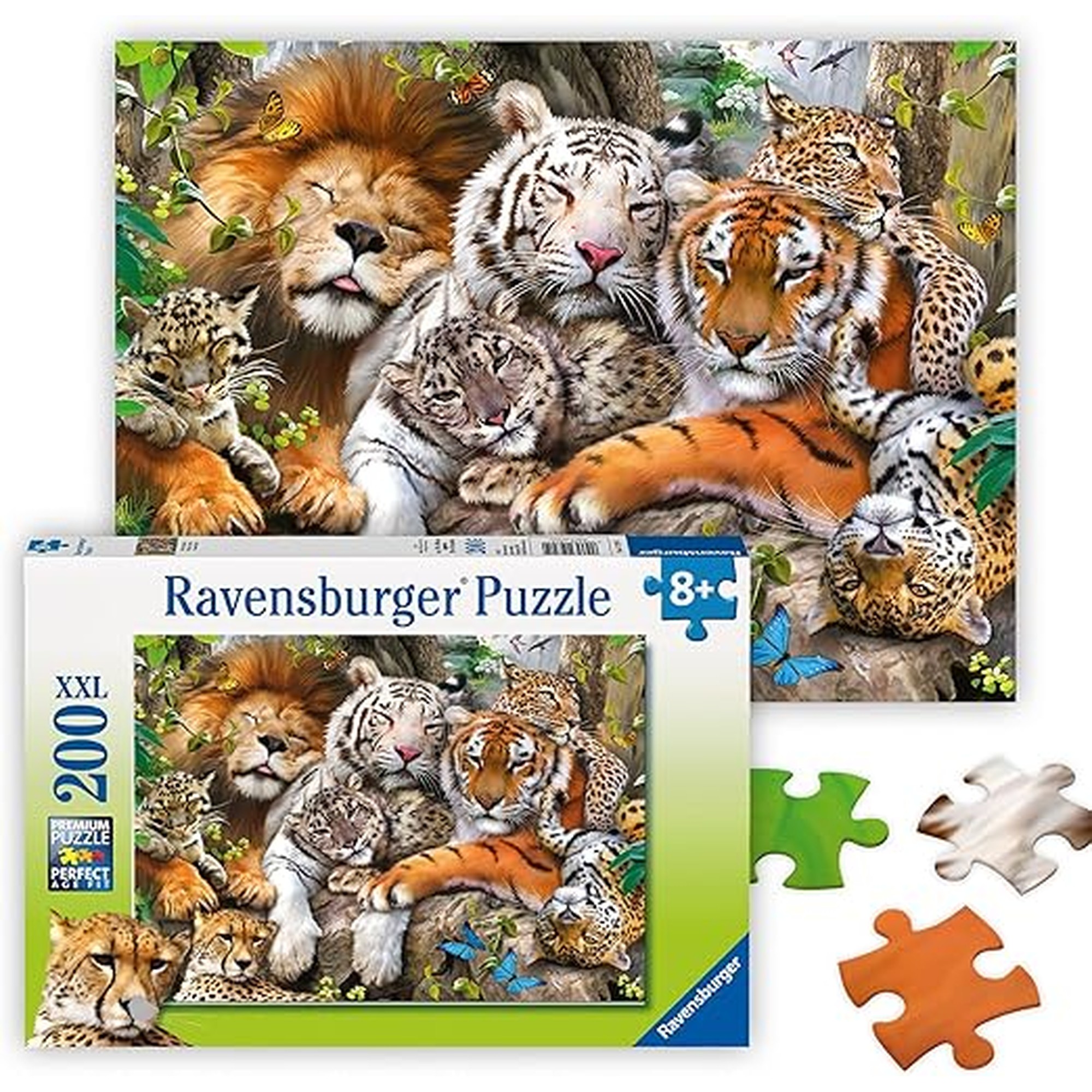 Ravensburger - Big Cat Nap - 200 Piece Jigsaw Puzzle - Stunning Imagery of The Worlds Feline Apex Predators - Lions, Tigers & More - Premium Quality - Ideal Gift - Screen-Free Fun - Children Ages 8+