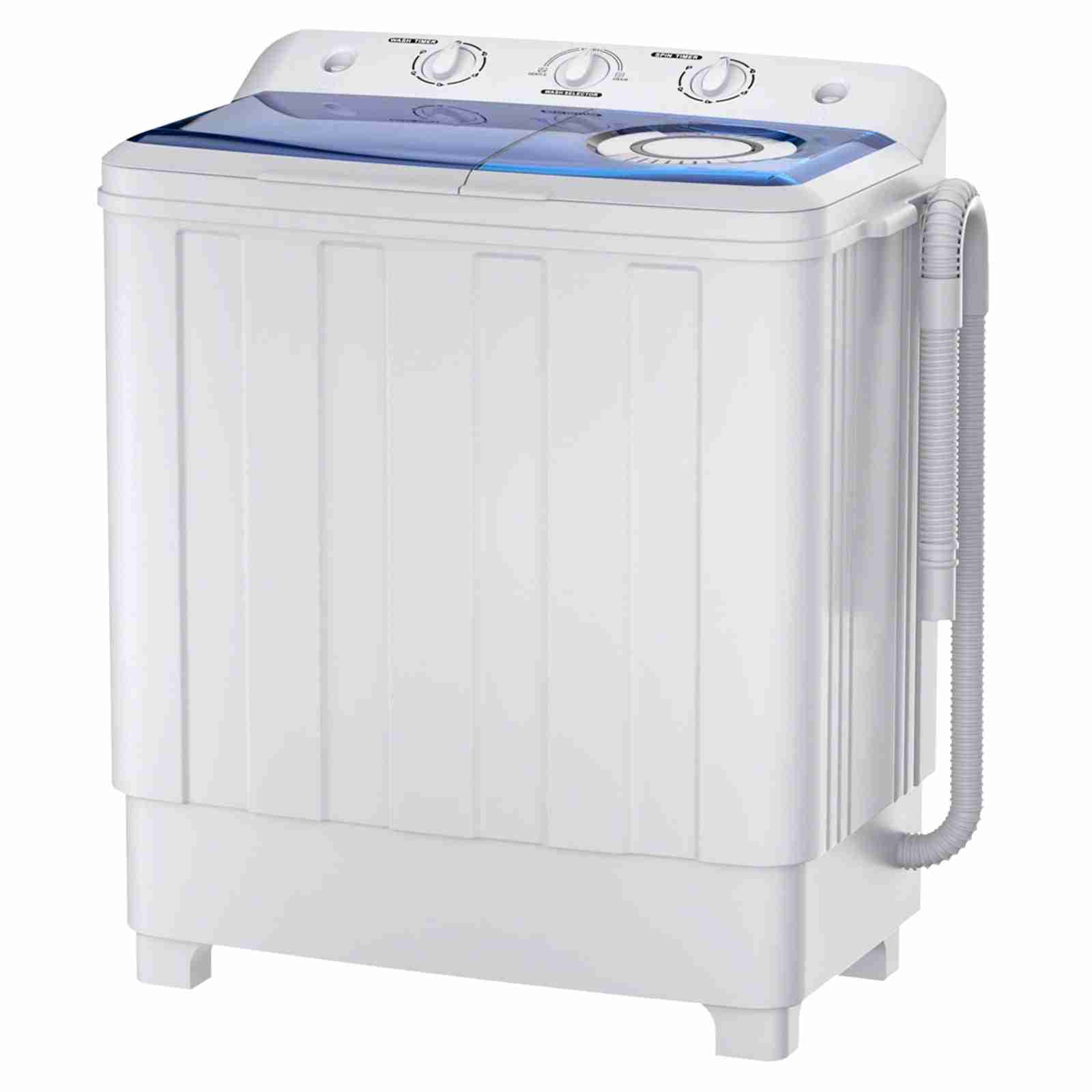 Auertech Portable Washer 28lbs Twin Tub Compact with Drain Pump, Semi-Automatic Washer Spinner Combo