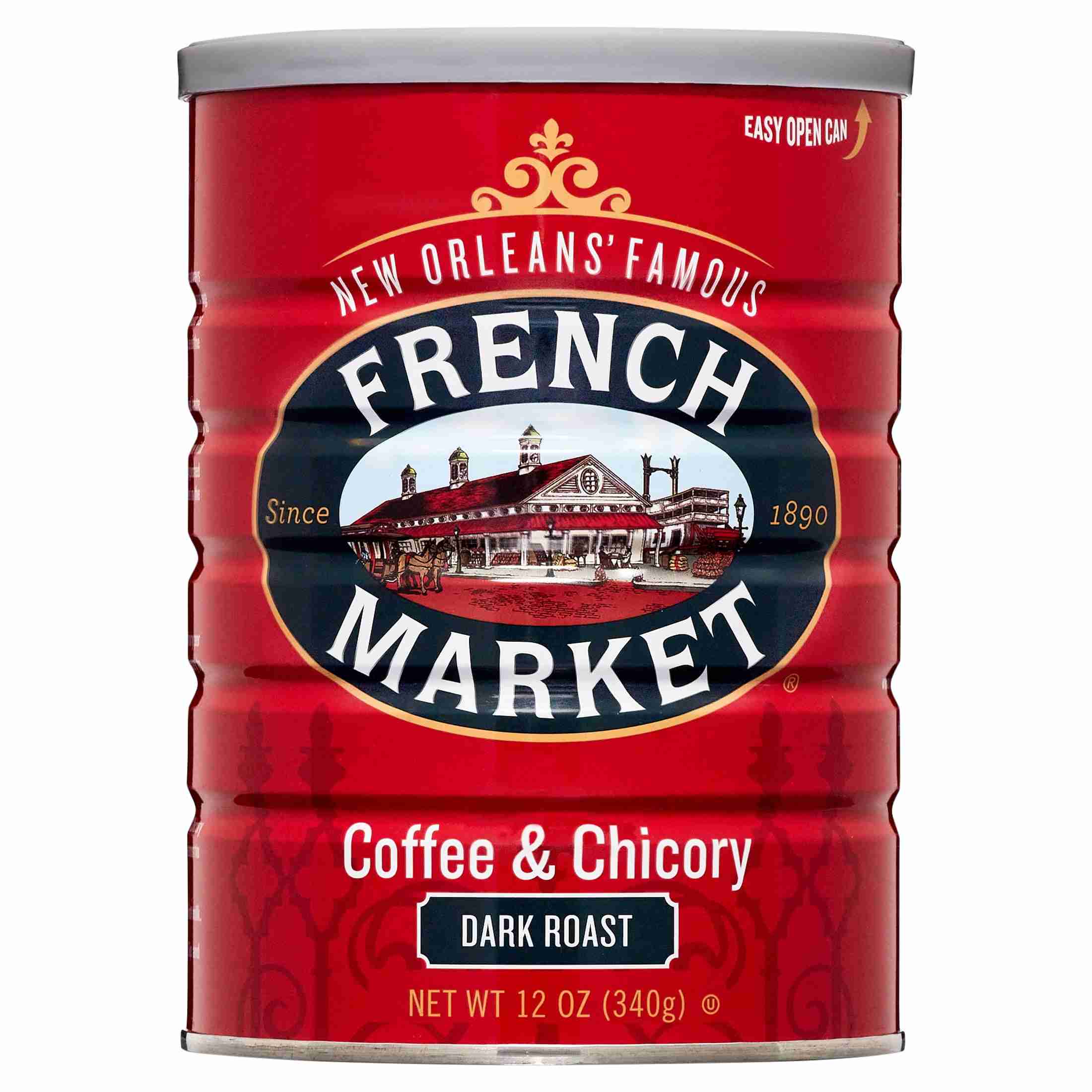 French Market Coffee & Chicory Dark Roast, 12 oz Can