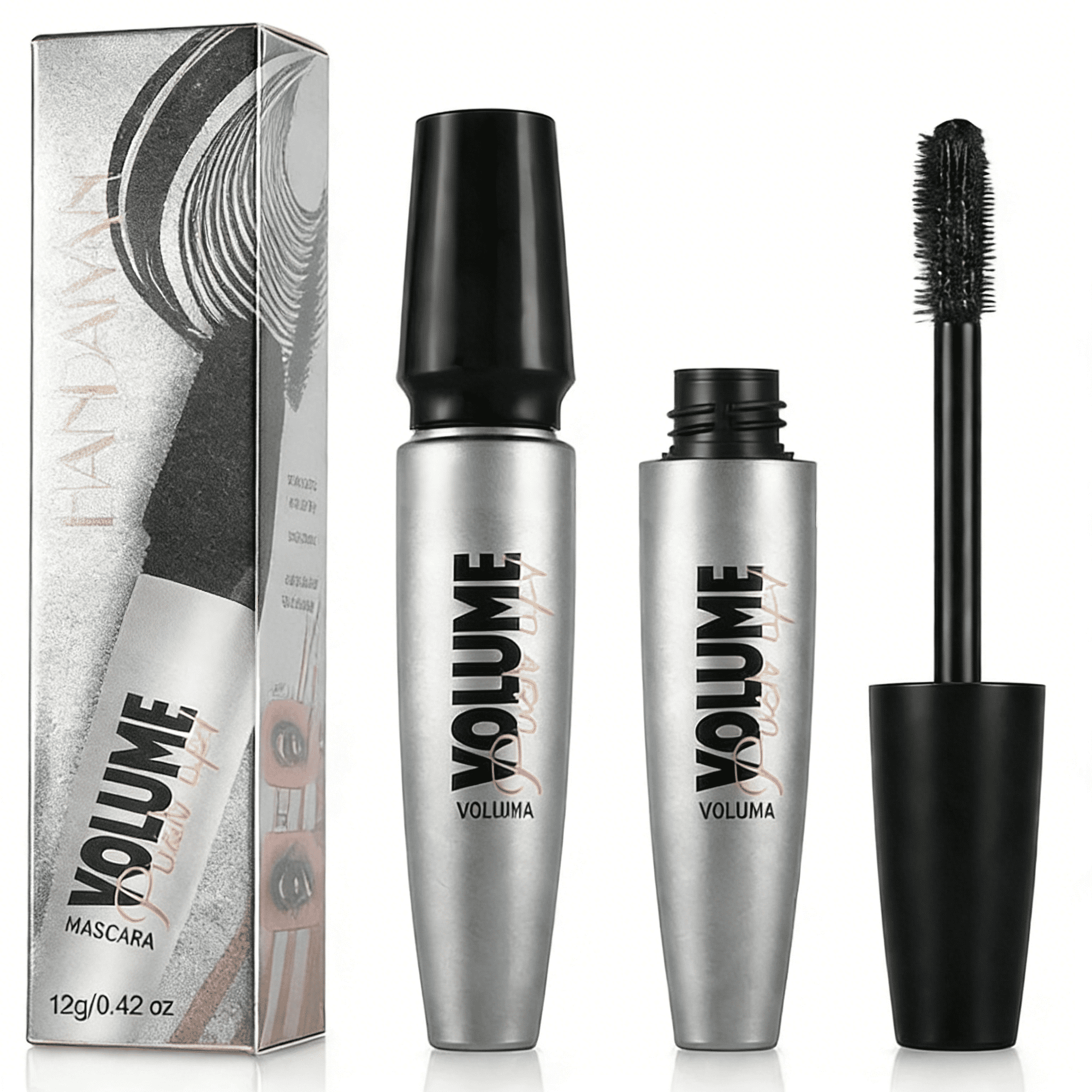 Washable Mascara Makeup, Volume and Length Long Lasting Eyelashes, Lengthening and Thick, 2 Pack (Black)