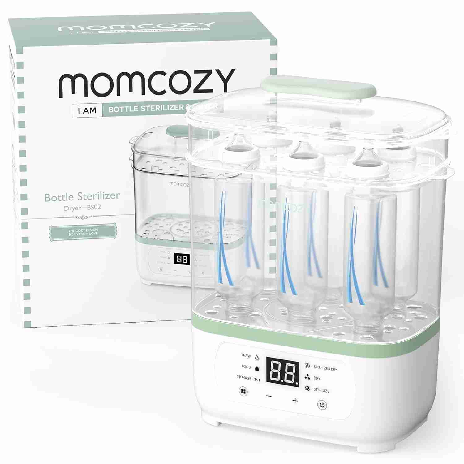 Momcozy Bottle Sterilizer and Dryer, 8-in-1 Electric Steam Baby Bottle Sterilizer for Baby Bottles